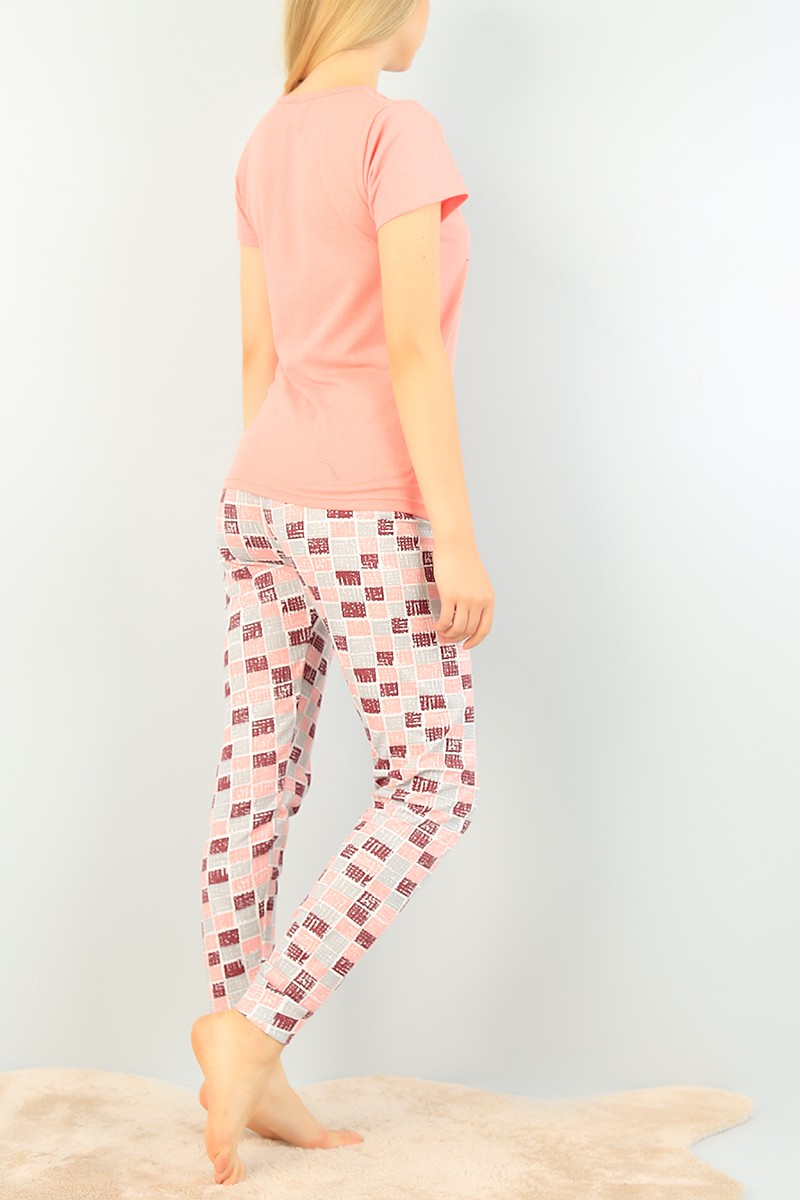 Gül Kurusu Baskılı Bayan Pijama Takımı 73587