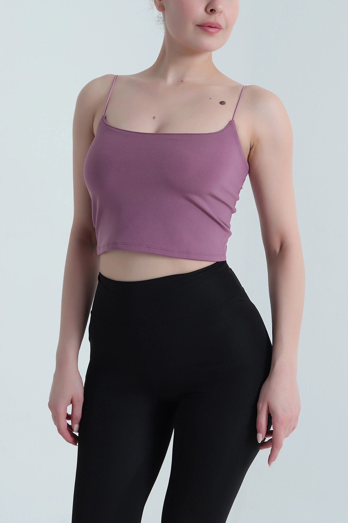 Gül Kurusu Dalgıç İp Askılı Kadın Crop 474945