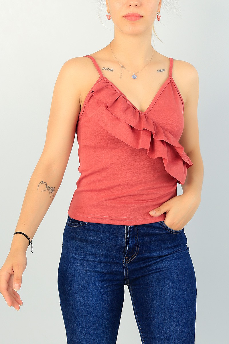 Gül Kurusu Fırfır Tasarım Bluz 68582
