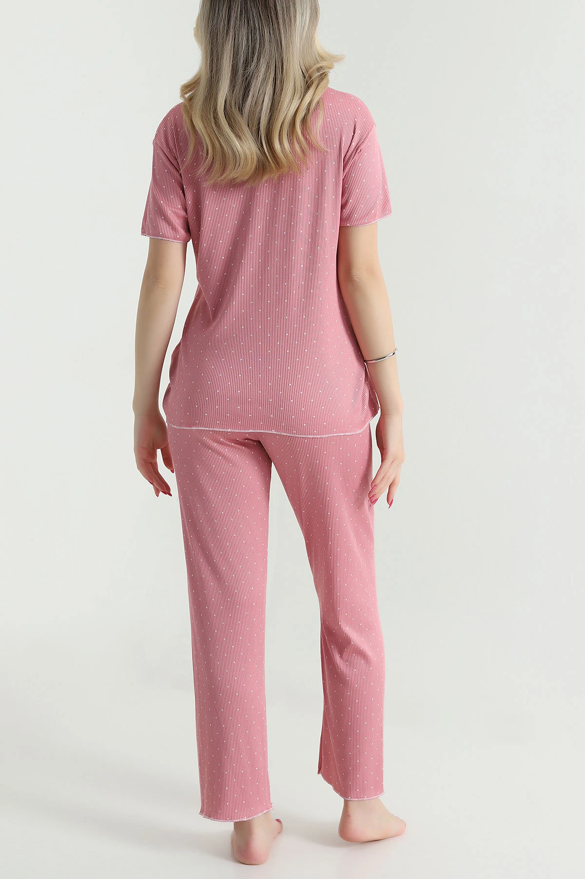 Gül Kurusu Fiyonklu Kaşkorse Kadın Pijama Takımı 476187