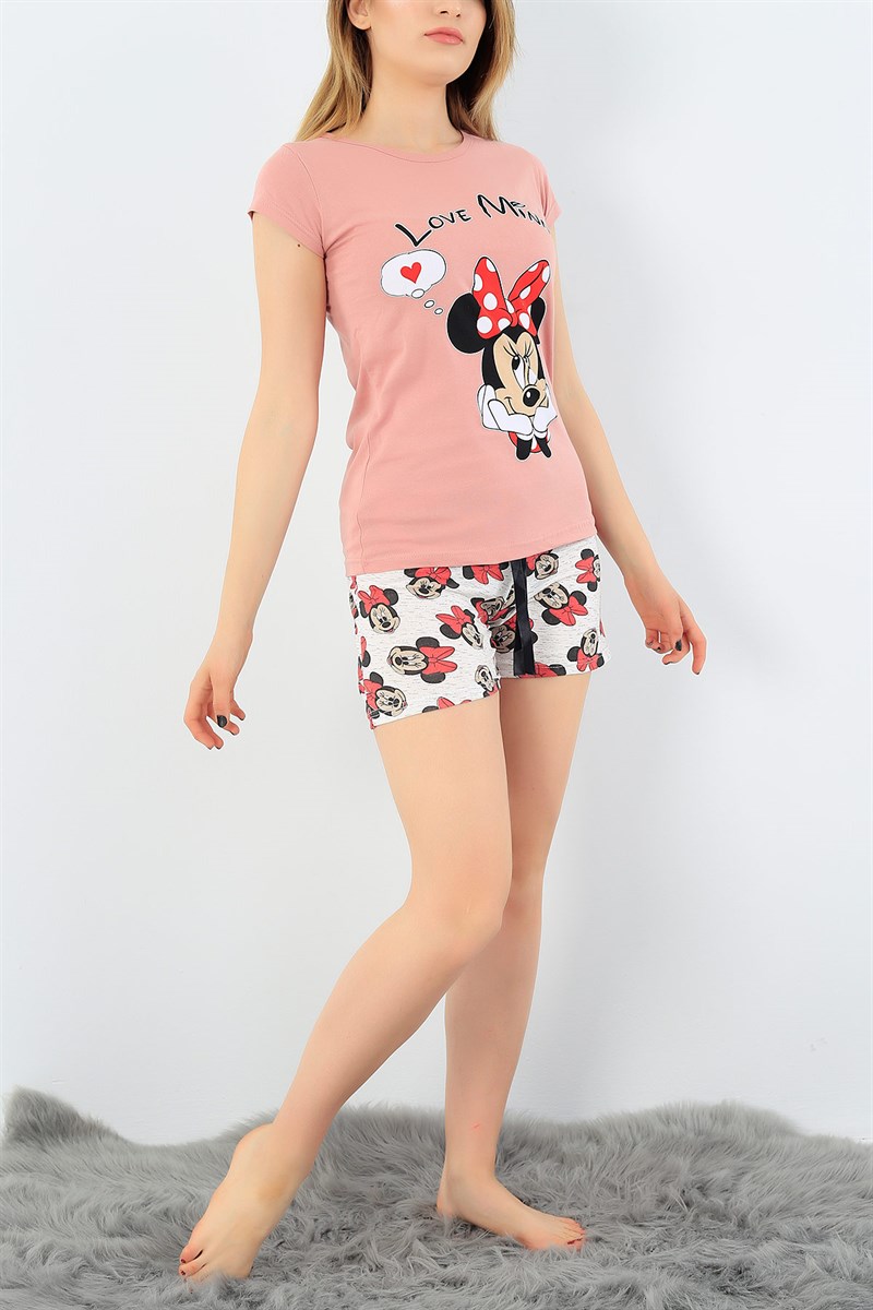 Gül Kurusu Likralı Bayan Pijama Takımı 34487