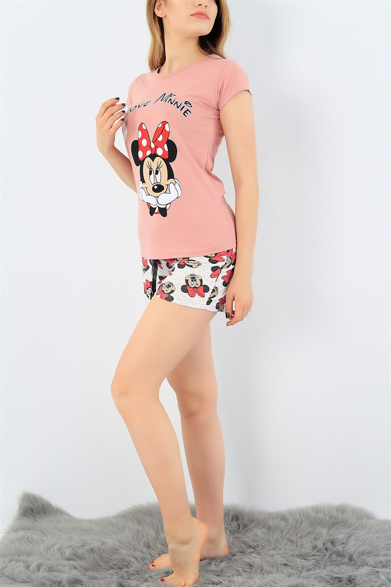 Gül Kurusu Likralı Bayan Pijama Takımı 34487