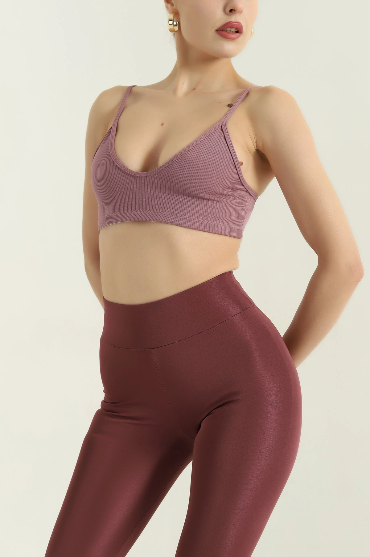 Gül Kurusu Likralı Crop Büstiyer 337108