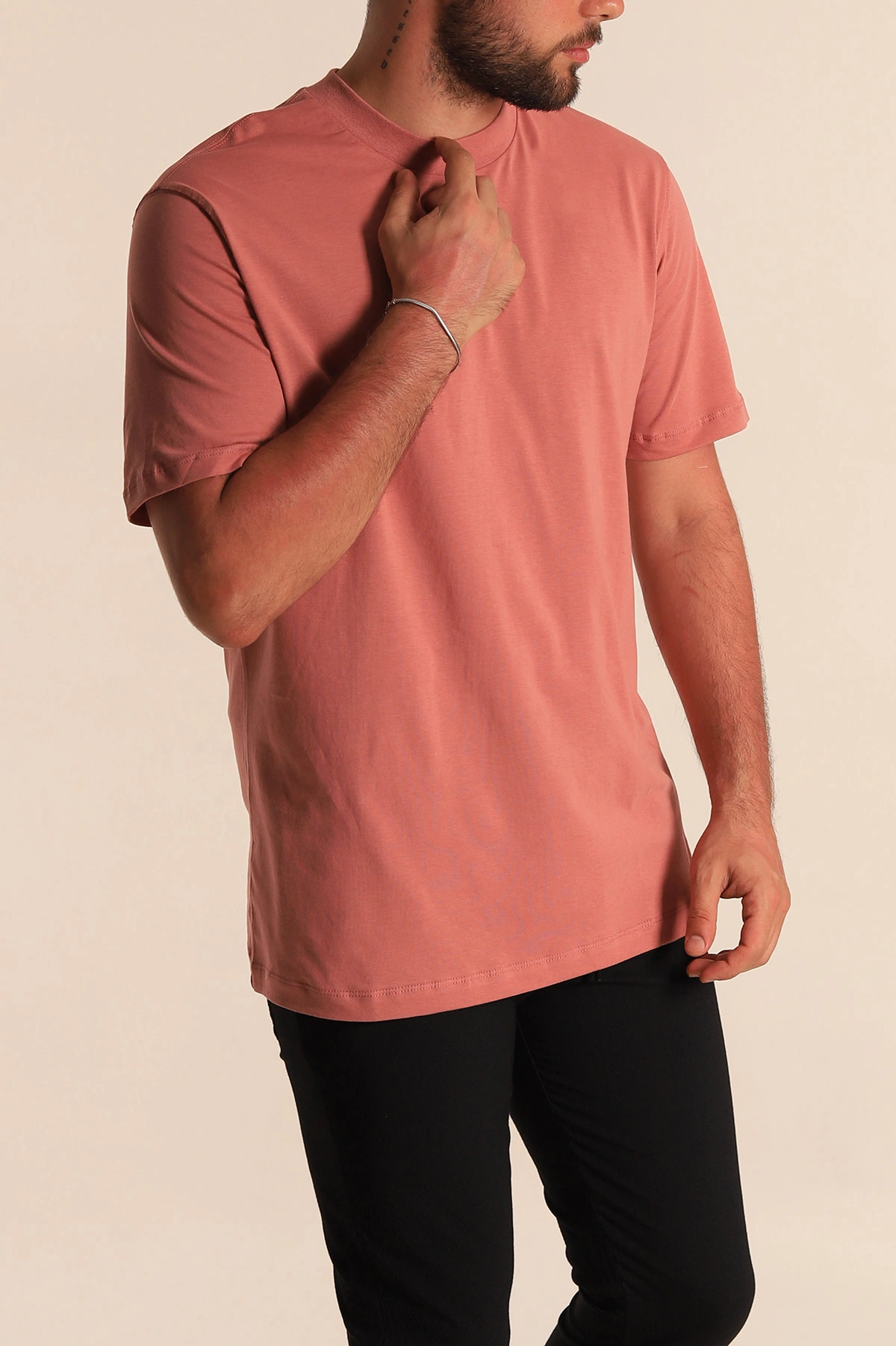 Gül Kurusu Relaxed Fit Basic Erkek Tişört 279899