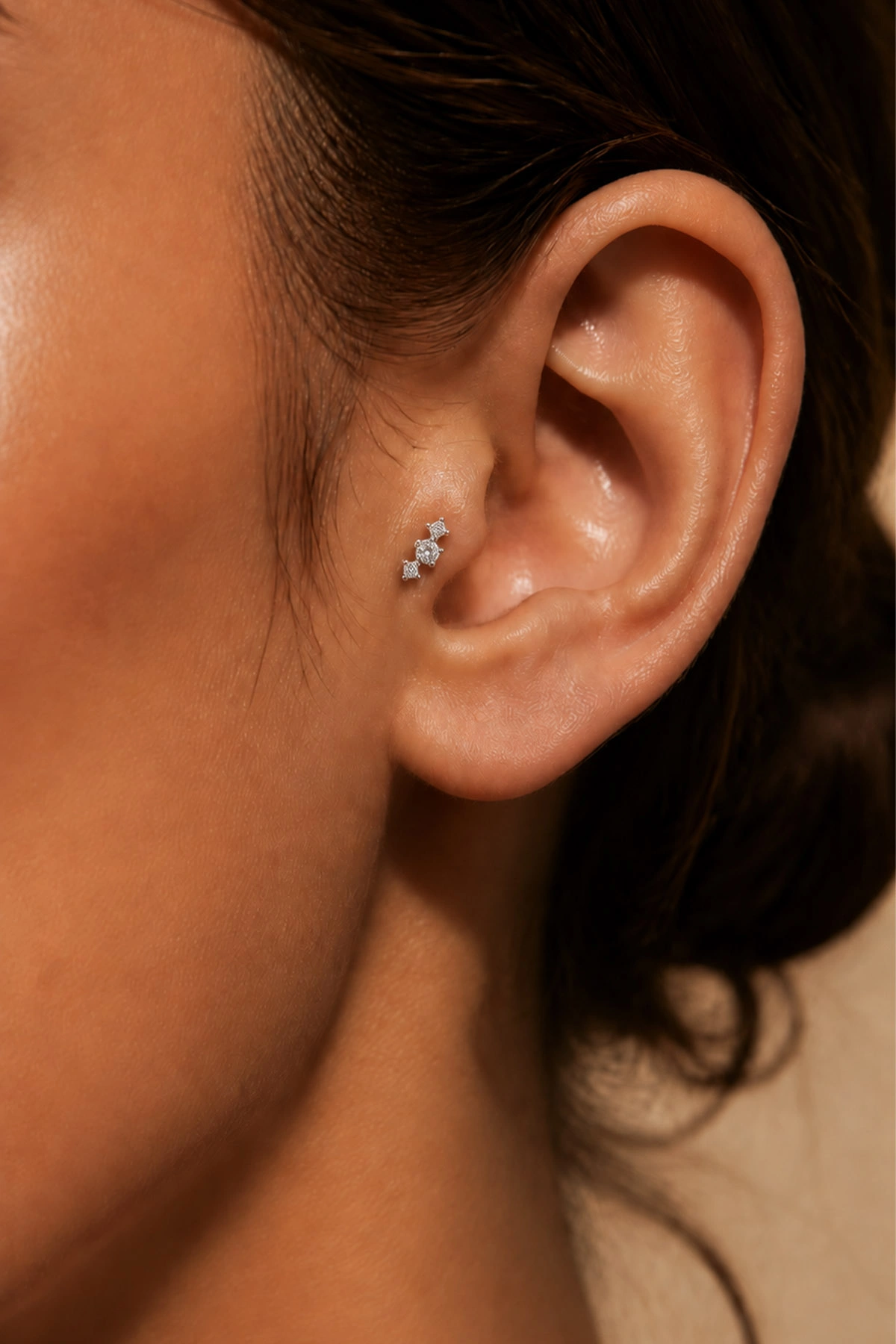 Gümüş 3 Taş  Model  Tragus  491547