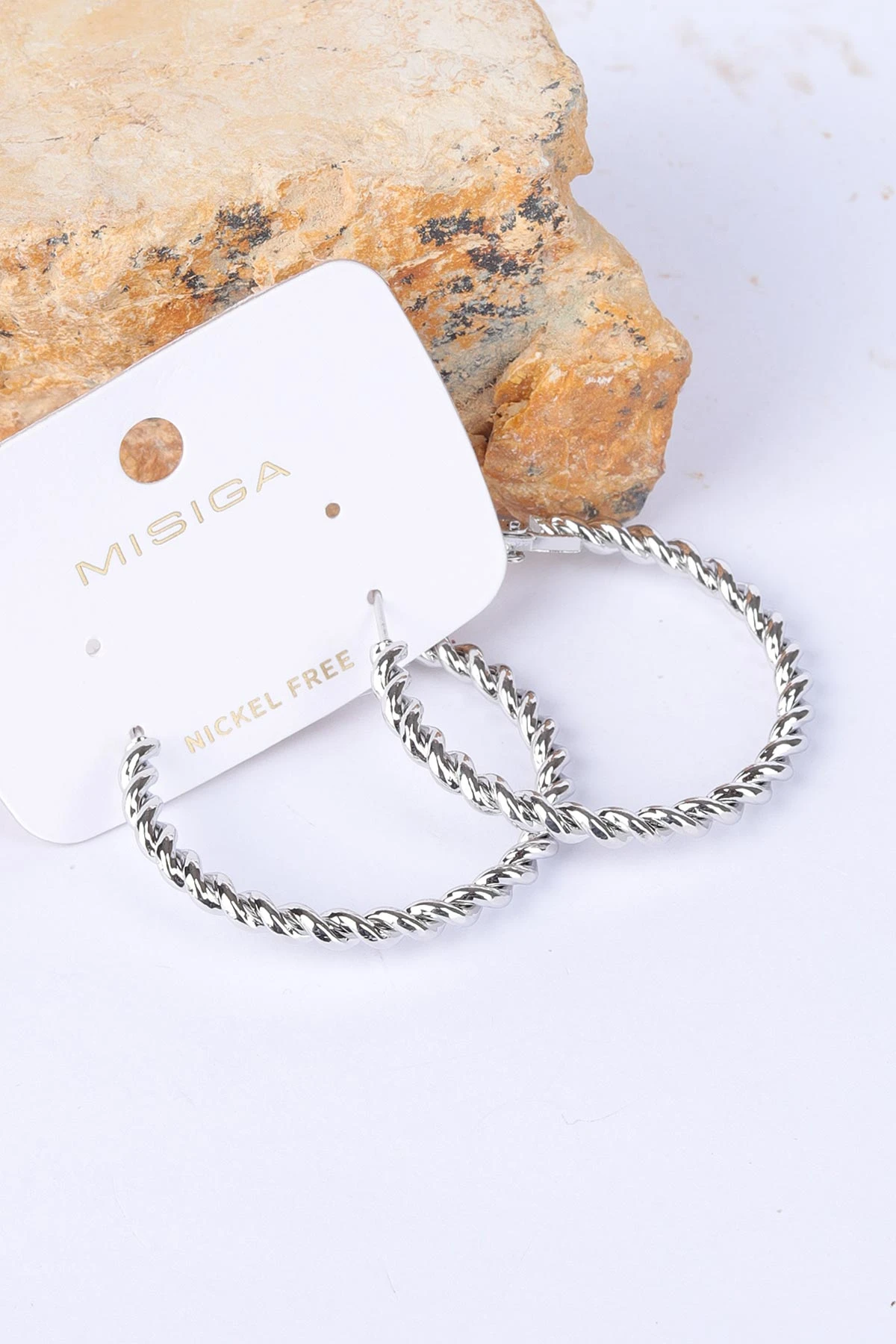 Gümüş Burgu Model Halka Küpe 330906