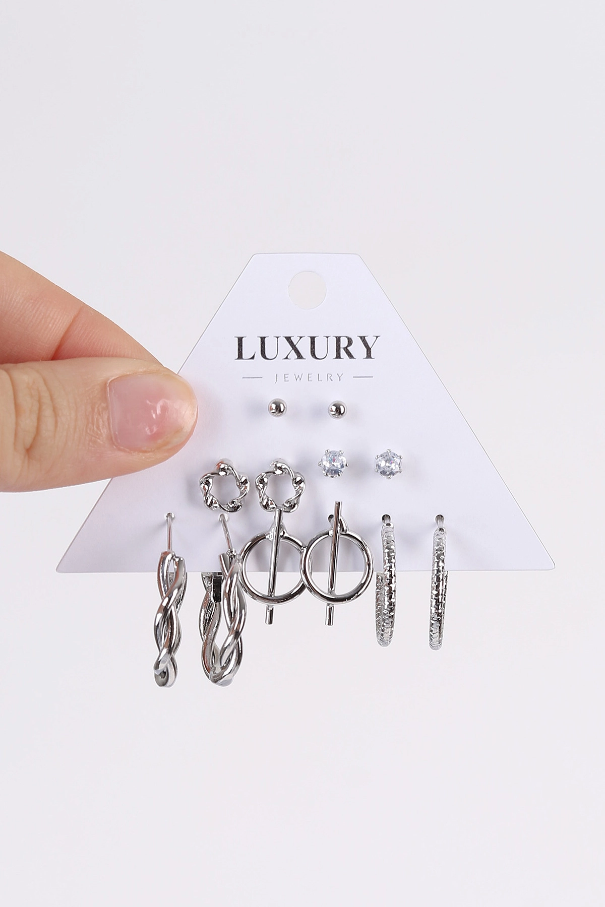 Gümüş Çoklu Karışık Model Küpe Seti 482738