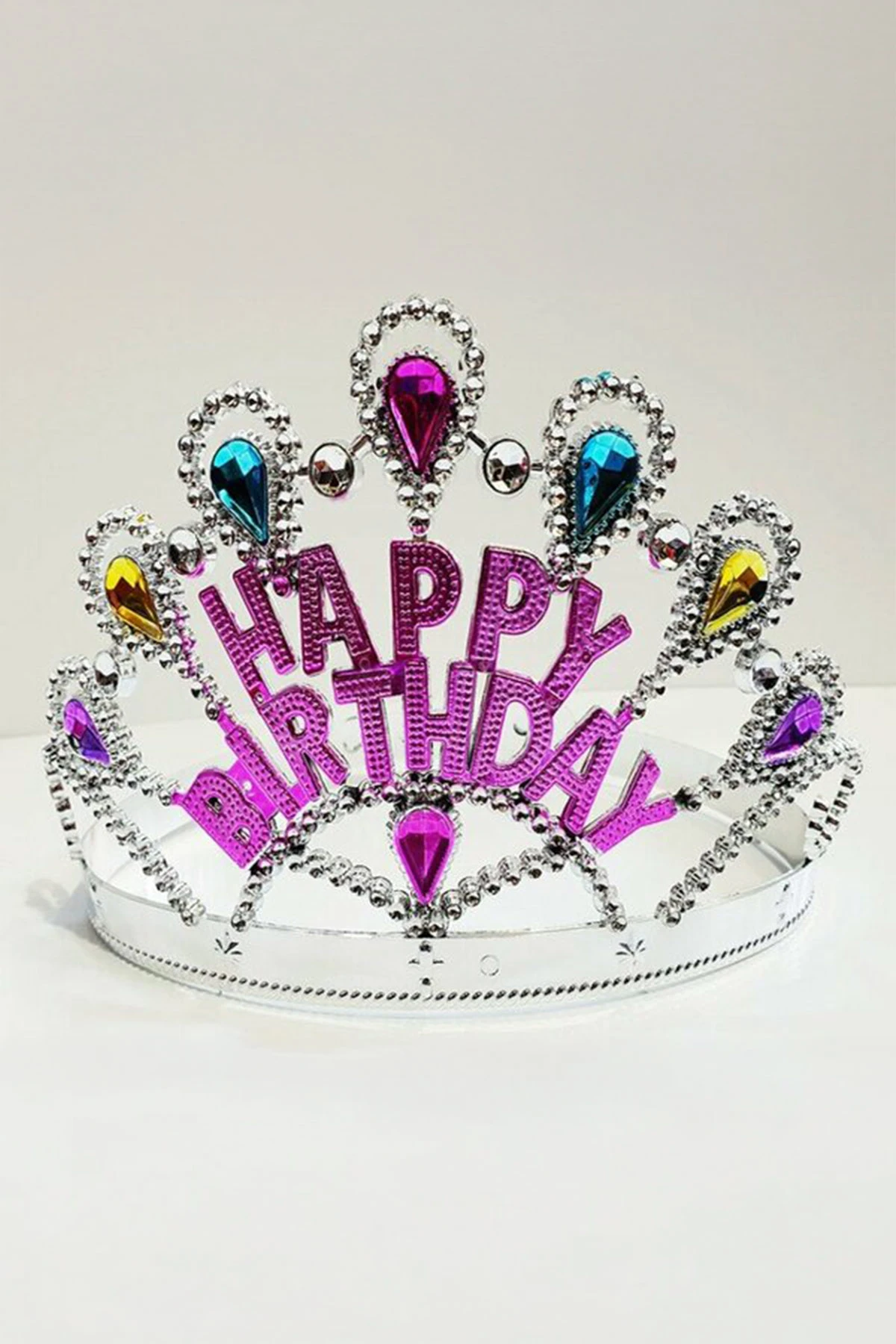Gümüş İthal Plastik Happy Birthday Taç 463045