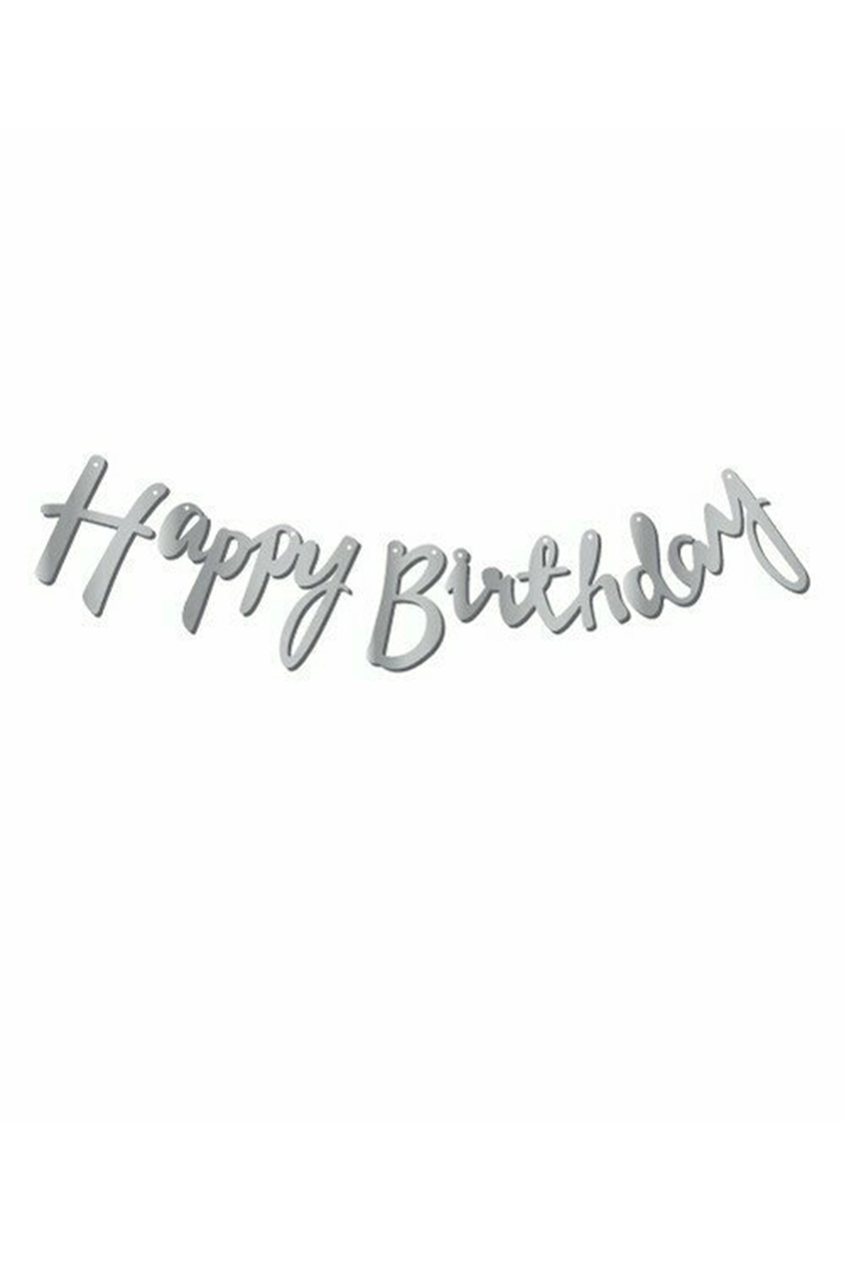 Gümüş Kaligrafi Banner Happy Birhtday Parti Yazısı 297064
