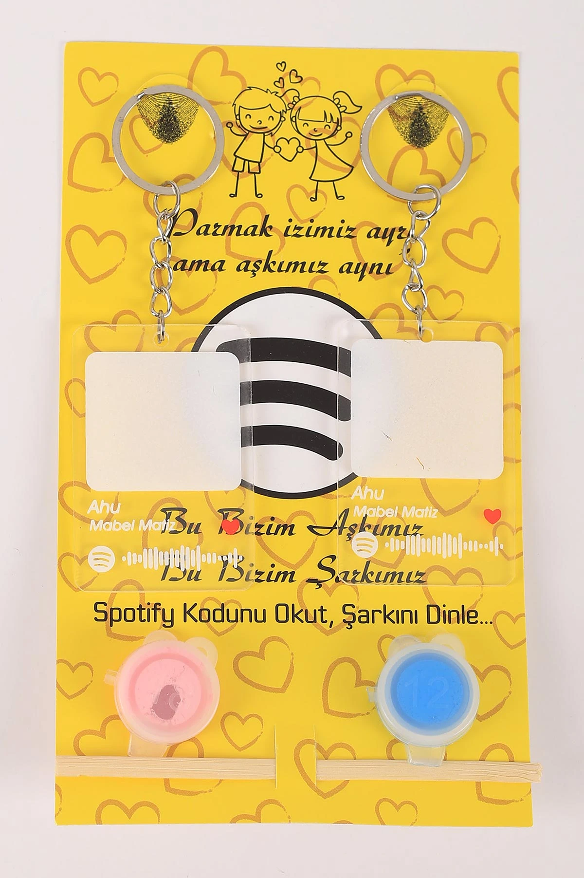 Gümüş Sevgili Parmak Izi Anahtarlık Seti (Ahu-Mabel Matiz) 418974