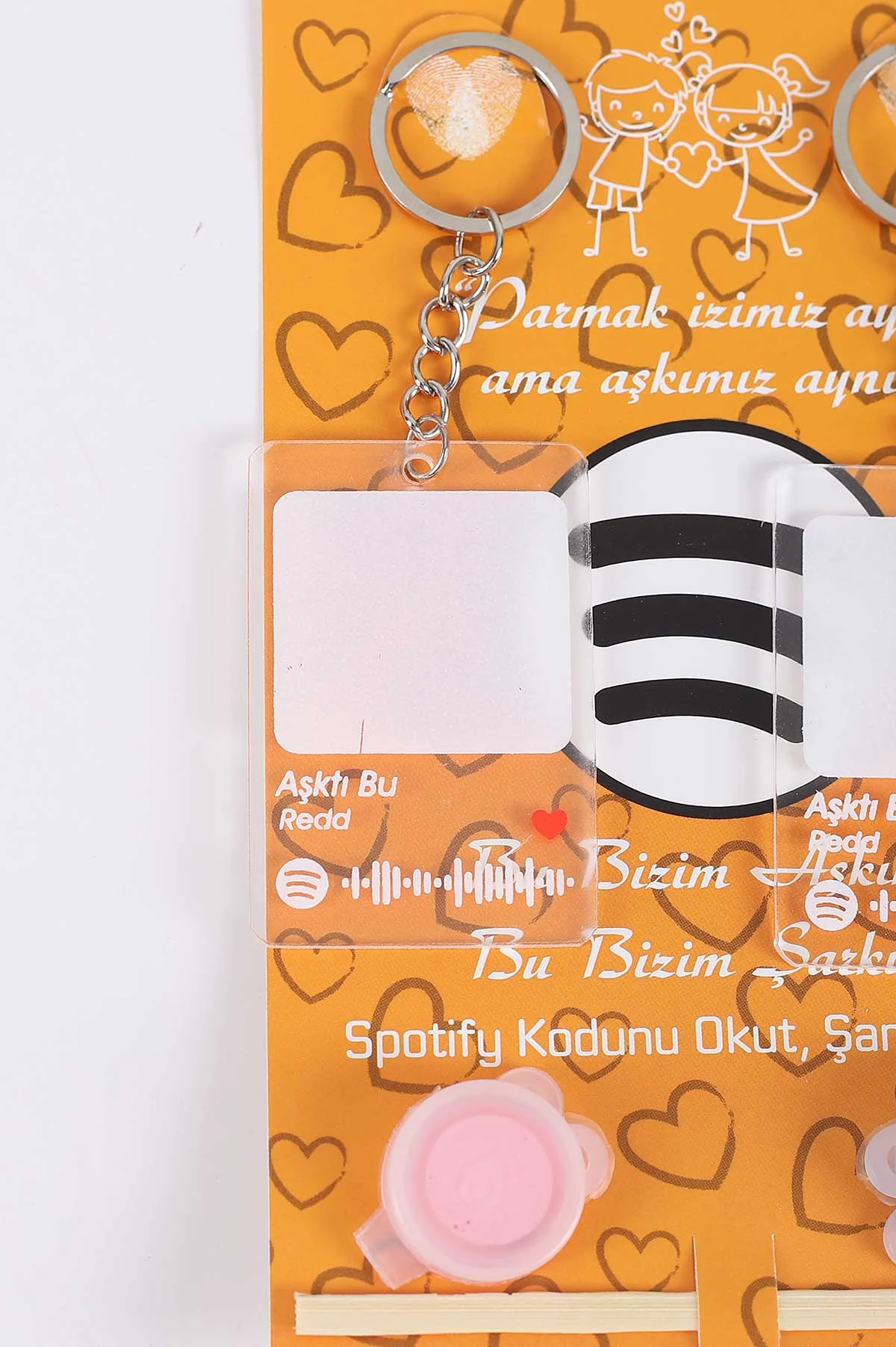 Gümüş Sevgili Parmak Izi Anahtarlık Seti (Aşktı Bu - Redd ) 420526