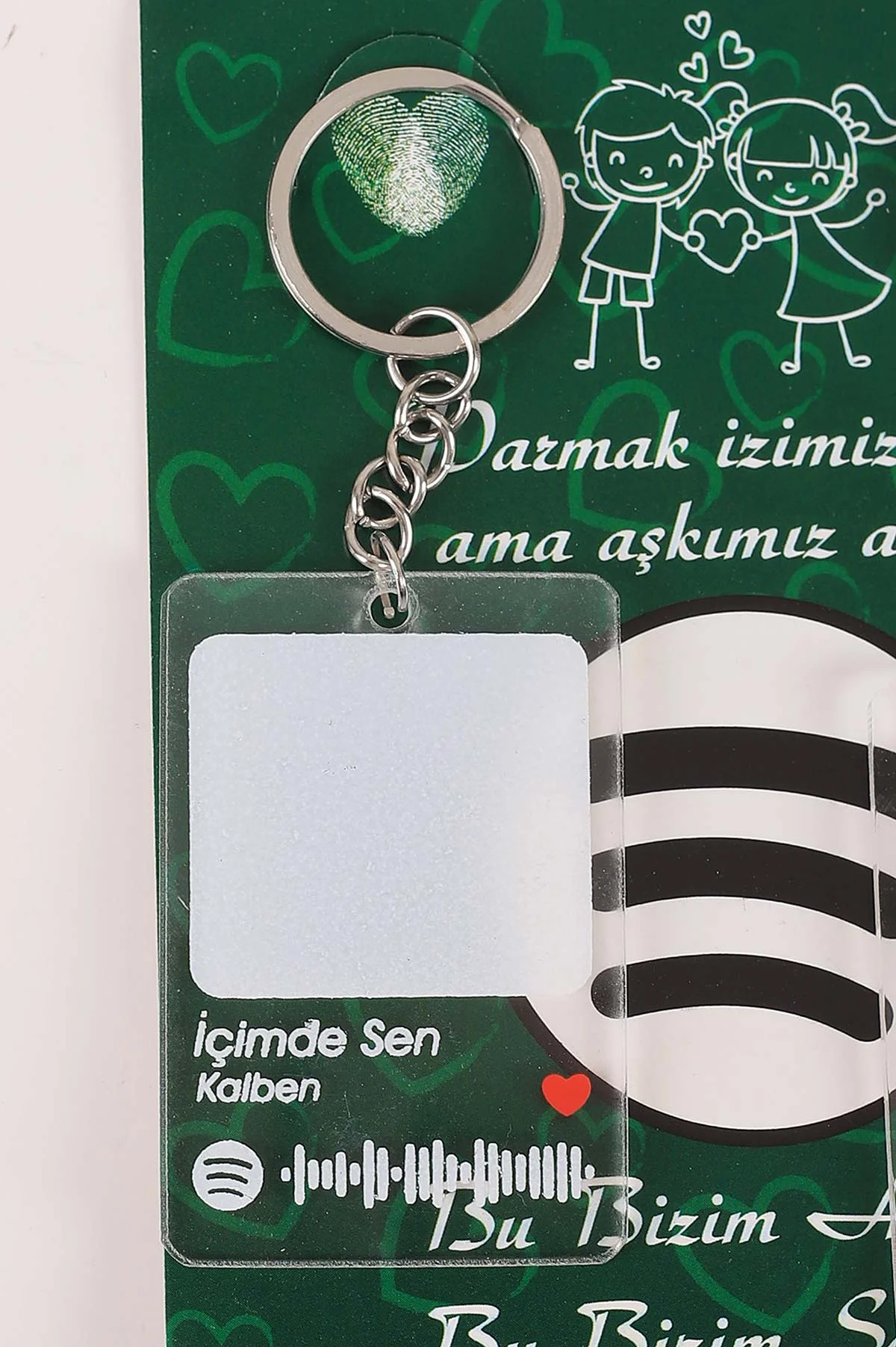 Gümüş Sevgili Parmak Izi Anahtarlık Seti (İçimde Sen -Kalben ) 418976