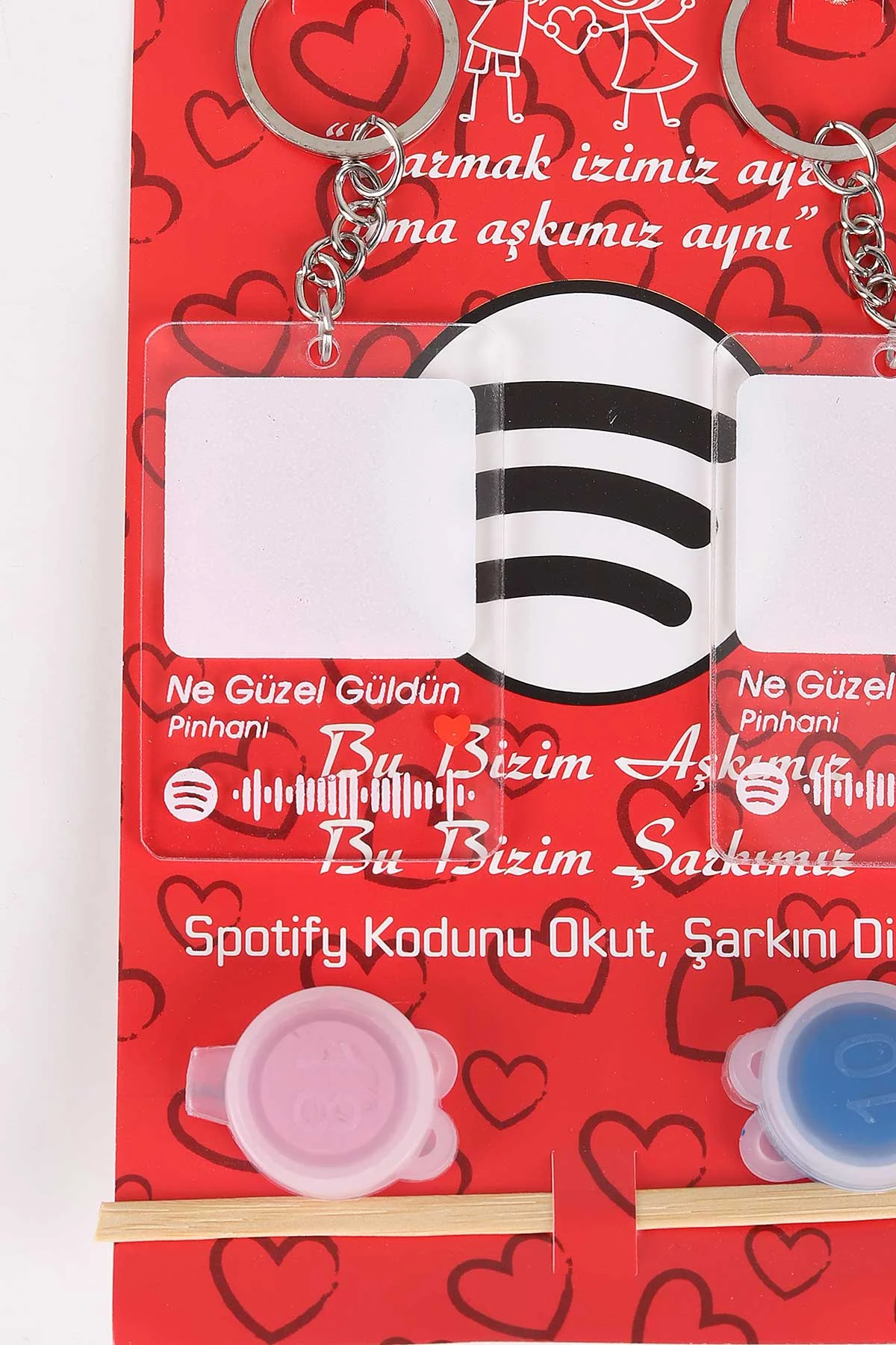 Gümüş Sevgili Parmak Izi Anahtarlık Seti (Ne Güzel Güldün - Pinhani  ) 439024