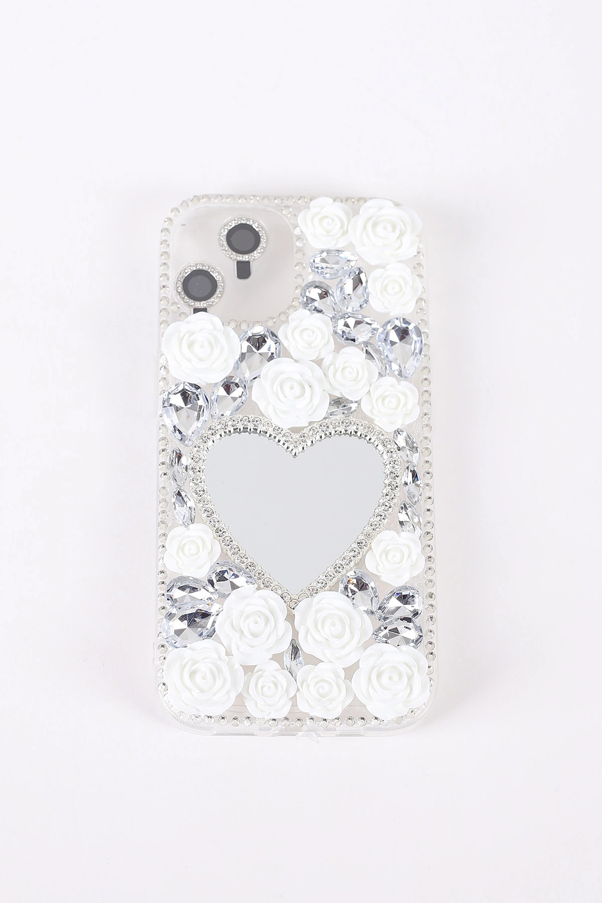 Gümüş TeknoCase İPhone 11 Uyumlu Beauty Case Serisi Lens Hediyeli Premium Sert Silikon Telefon Kılıfı 430416