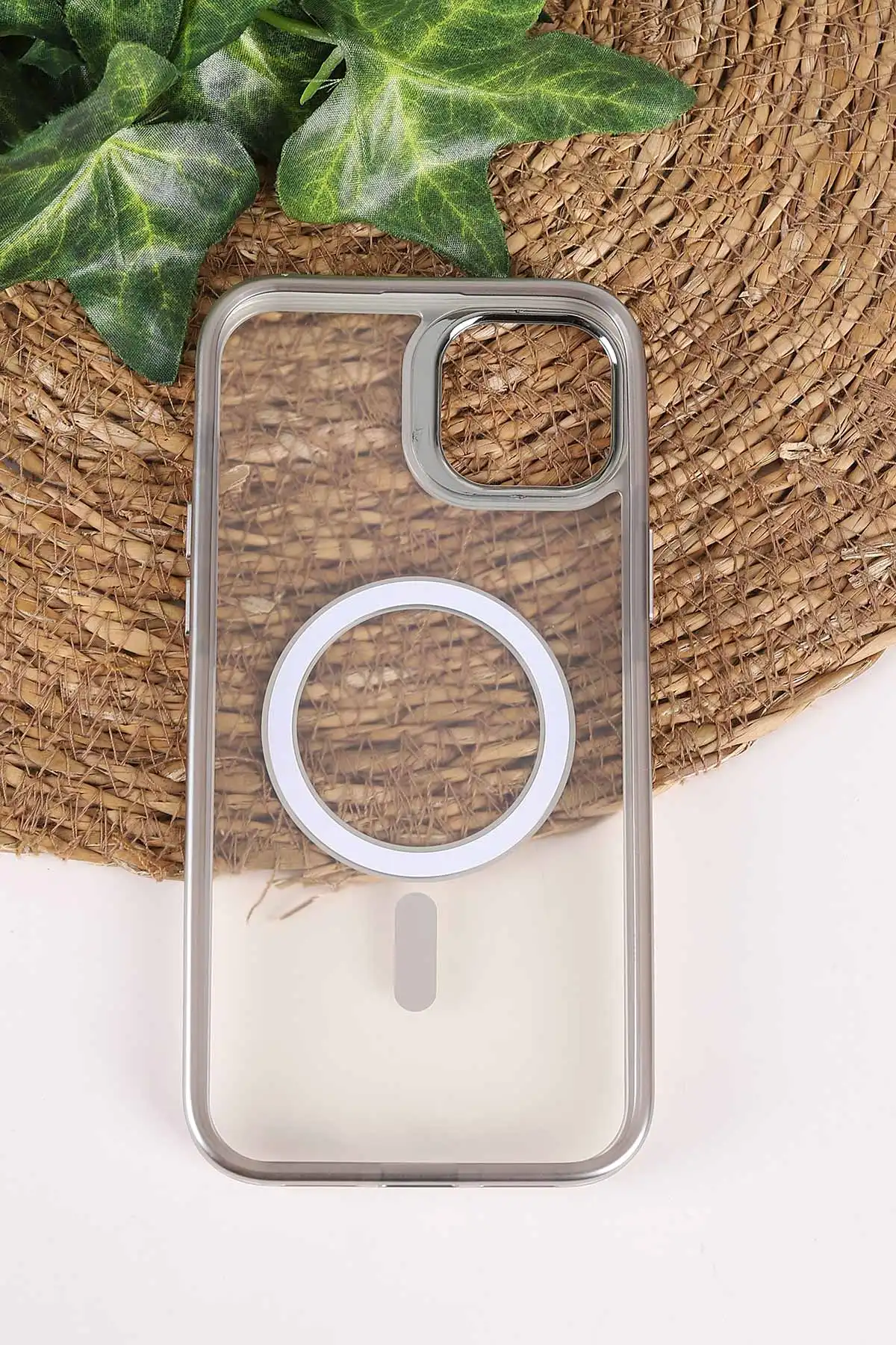 Gümüş TeknoCase İphone 15 Plus  Uyumlu Believe Serisi Lens Hediyeli Silikon Telefon Kılıfı 472521
