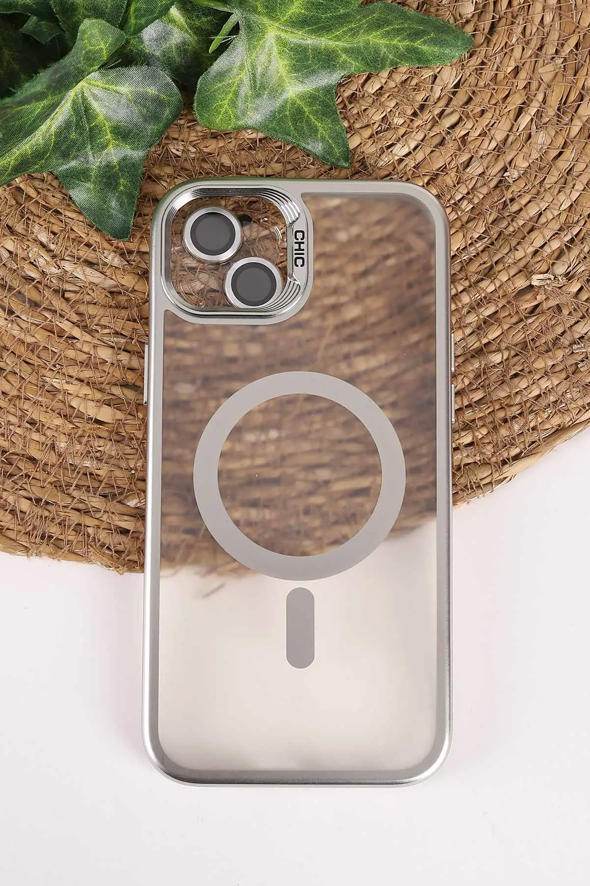 Gümüş TeknoCase İphone 15 Plus Uyumlu Believe Serisi Lens Hediyeli Silikon Telefon Kılıfı 472521