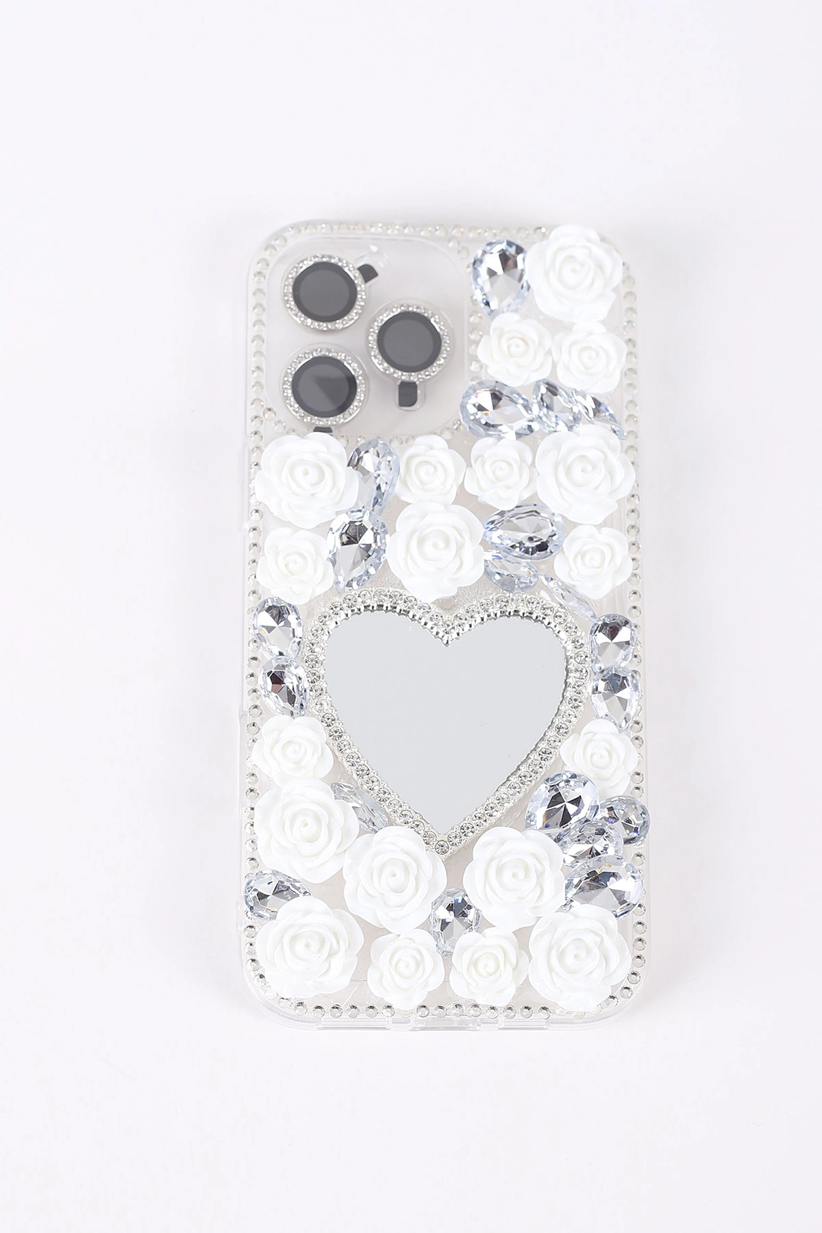 Gümüş TeknoCase İPhone 16 Pro Max Uyumlu Beauty Case Serisi Lens Hediyeli Premium Sert Silikon Telefon Kılıfı 430464