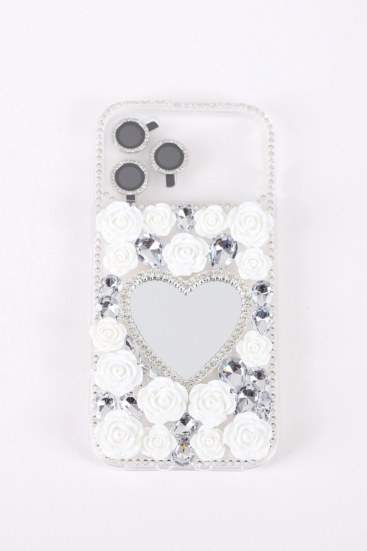 Gümüş TeknoCase İPhone 17 Pro Max Uyumlu Beauty Case Serisi Lens Hediyeli Premium Sert Silikon Telefon Kılıfı 430473