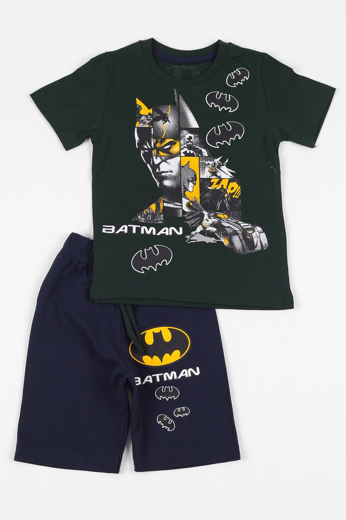Haki (1-10 yaş) Batman Baskılı Erkek Çocuk Şortlu Takım 109079