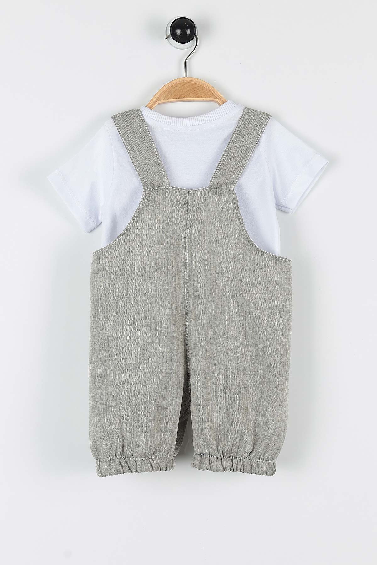 Haki (12-24 Ay) Ayı Nakışlı Cep Detaylı Paça Lastikli Erkek Bebe Takım 169464