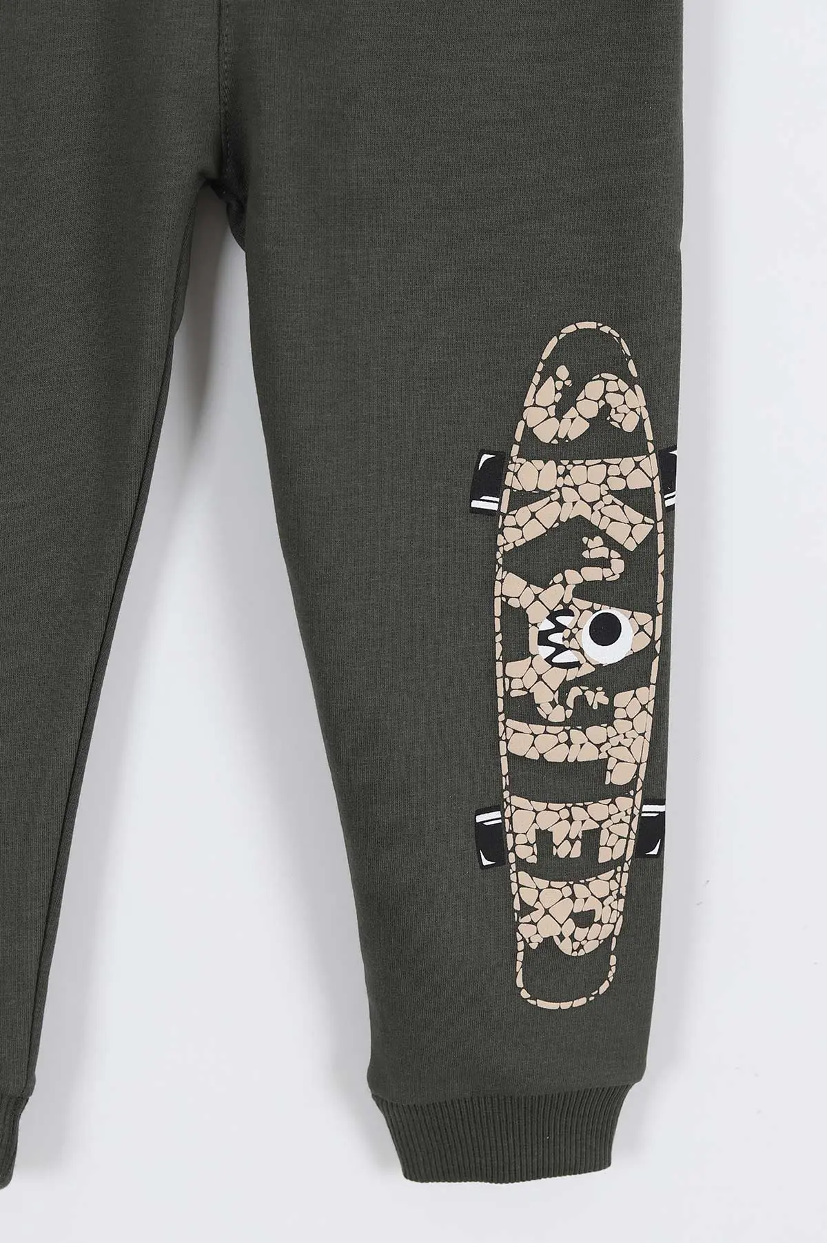 Haki (2-8 Yaş) Skater Kabartma Baskılı Erkek Çocuk Alt 308975