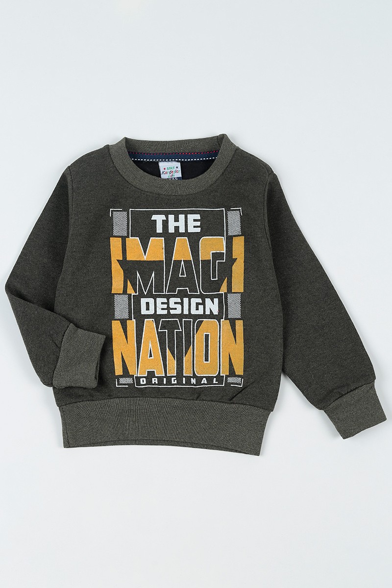 Haki (3-12 Yaş) Baskılı Erkek Çocuk Sweatshirt 92658