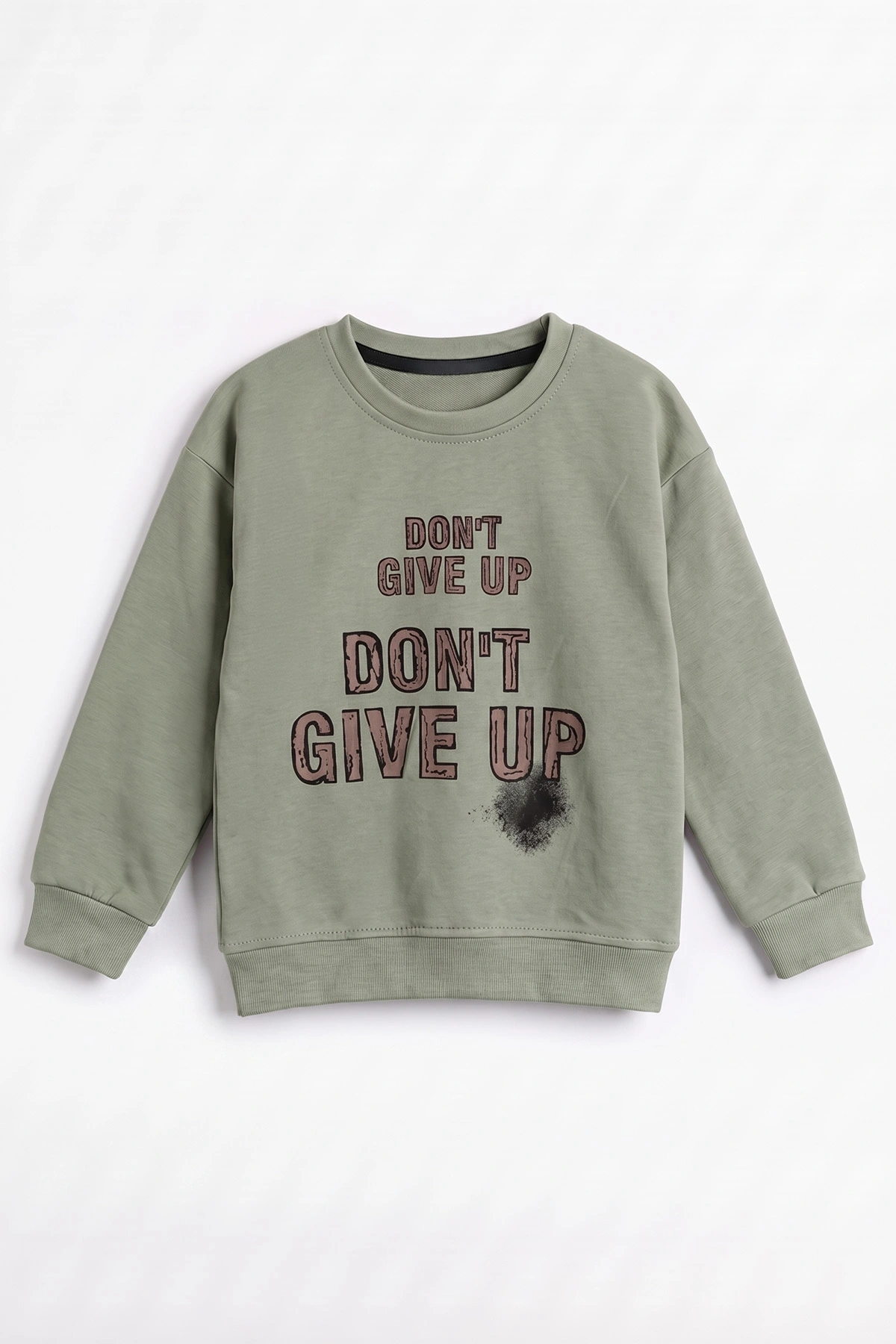 Haki (3-12 Yaş) Dont Give Baskılı Erkek Çocuk Sweatshirt 479163