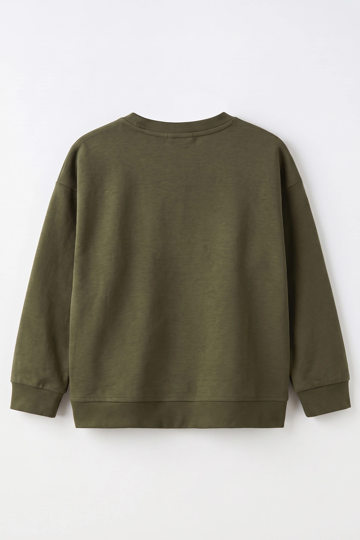 Haki (3-12 Yaş) Yazı Nakışlı Erkek Çocuk Sweatshirt 479960
