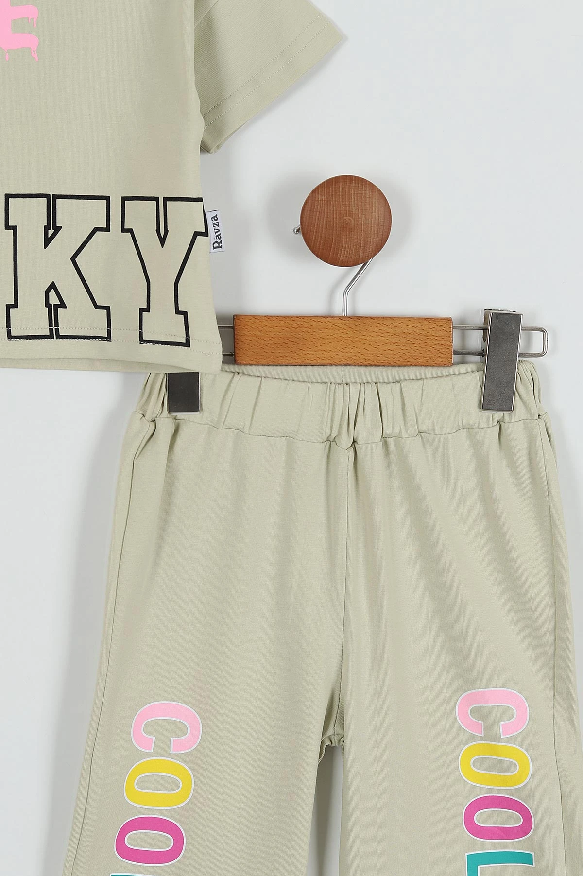 Haki (3-6 Yaş) Love Baskılı Kız Çocuk Takım 255696