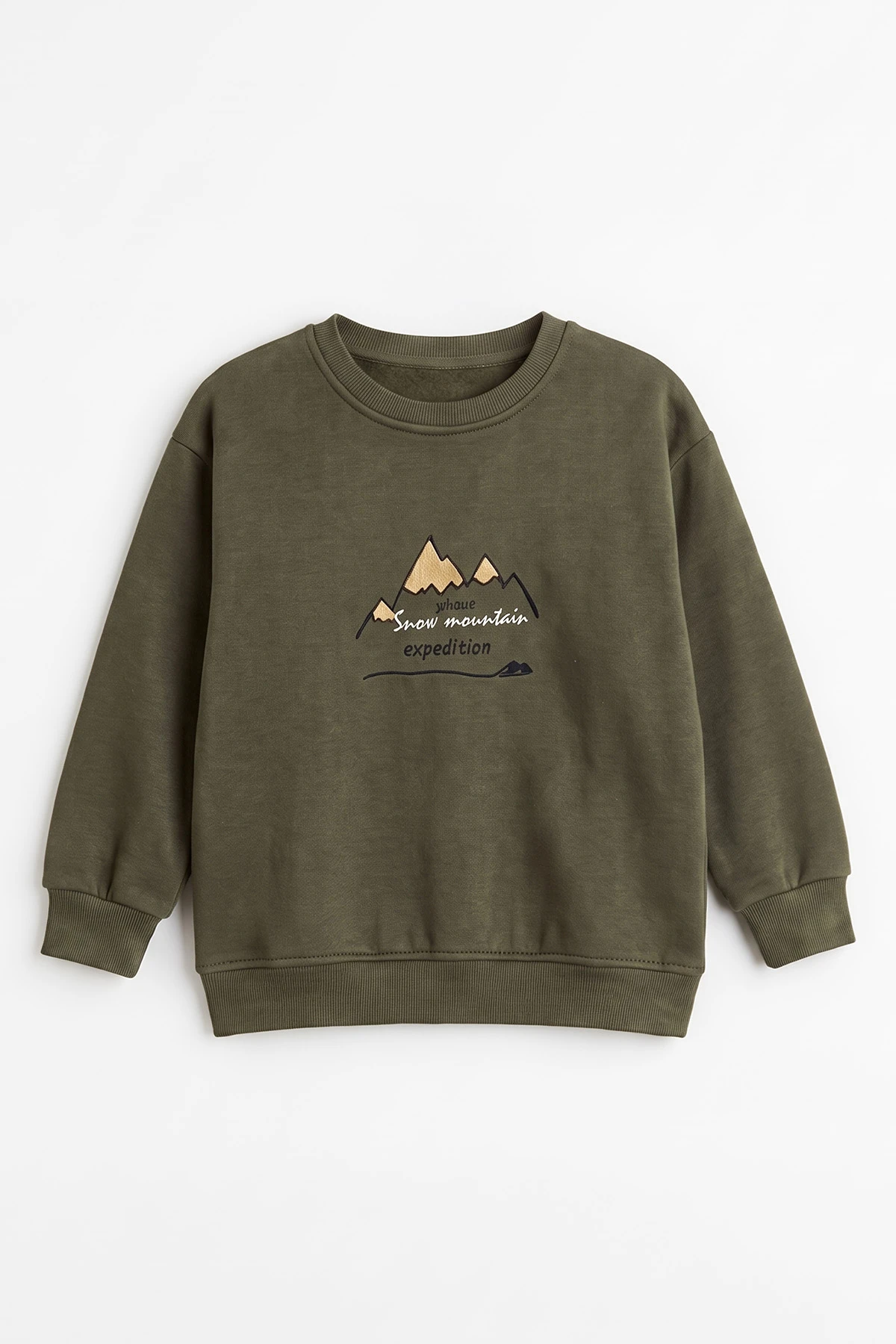 Haki (4-12 Yaş) 3 İplik Şardonlu Erkek Çocuk Sweatshirt 495869