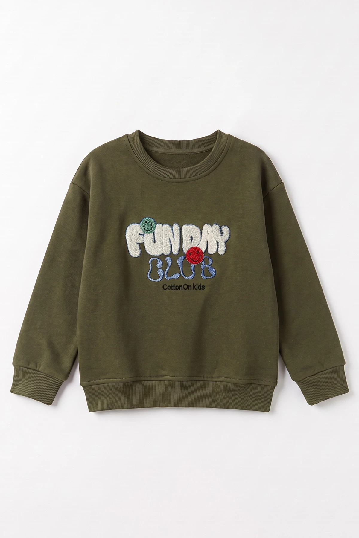 Haki (4-12 Yaş) Süzene Nakışlı İçi Şardonlu Erkek Çocuk Sweatshirt 495864