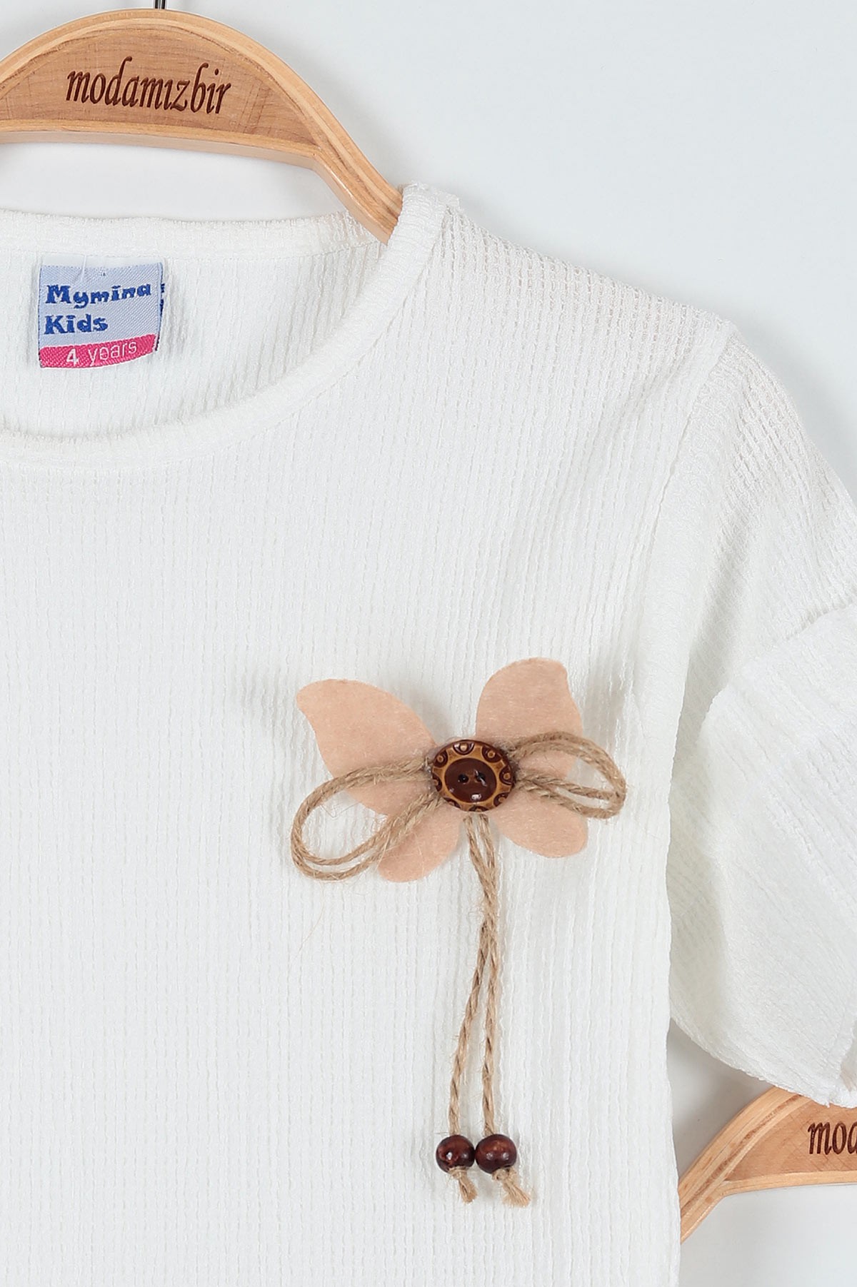 Haki (4-8 Yaş) Kelebek Bronşlu Kol Detaylı Şortlu Kız Çocuk Takım 187290