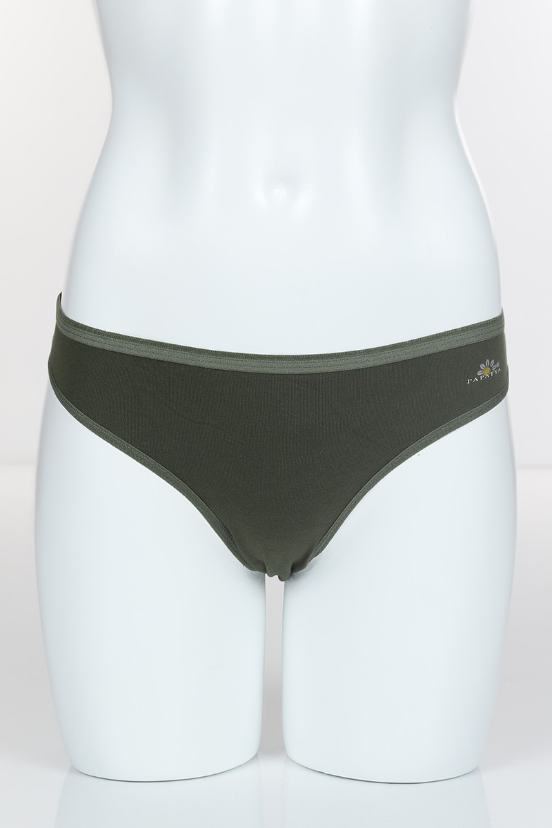 Haki 4395 Bikini Arka Yan Bant Logo Baskılı Külot 102298
