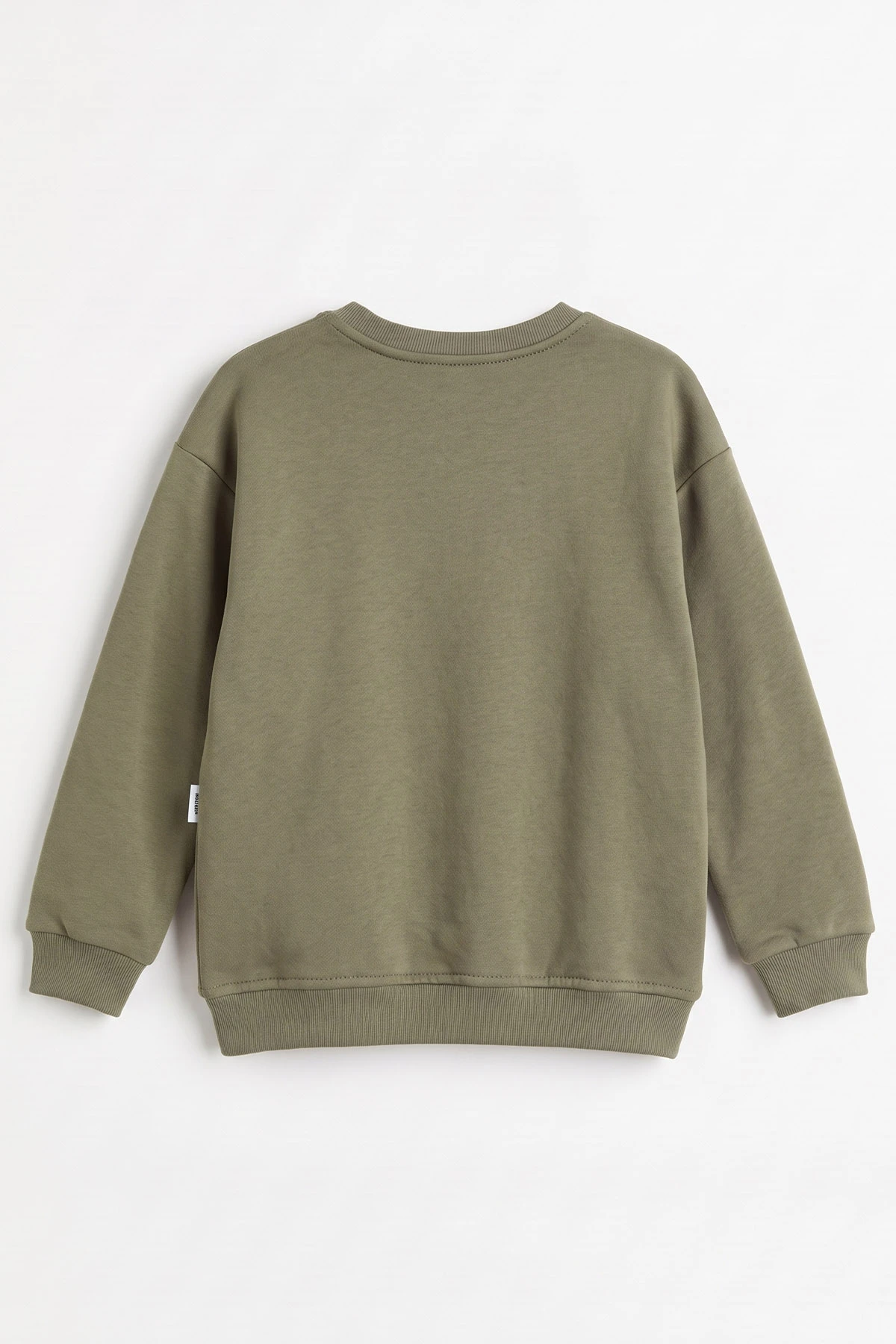 Haki (5-12 Yaş) Baskısız   Düz 3 İp Şardonlu Erkek Çocuk Sweatshirt 491832