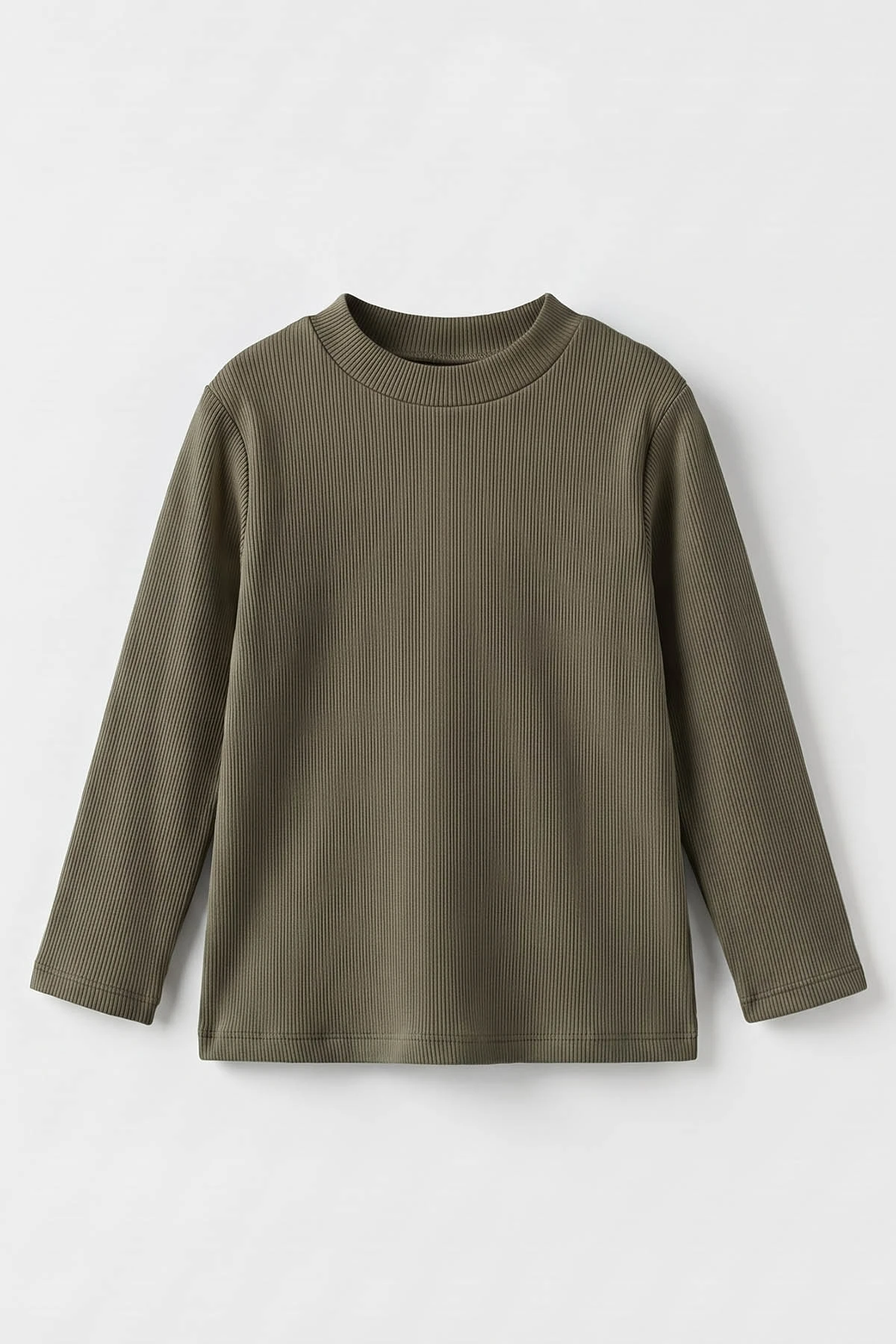 Haki (5-12 Yaş) Yarım Balıkçı Yaka Kaşkorse Çocuk Body Sweatshirt 495513