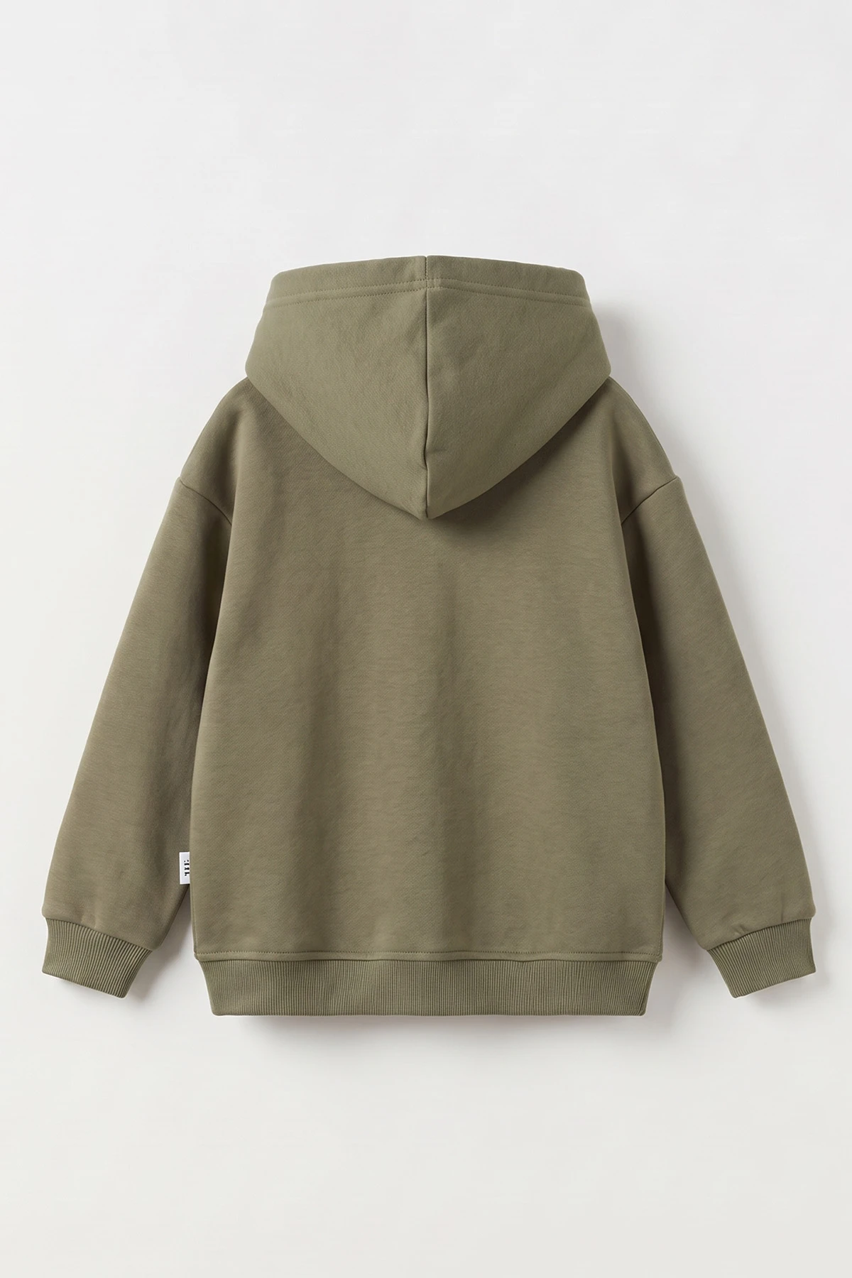 Haki (5-12 Yaş)Kapüşonlu Baskısız Üç İp Şardonlu Erkek Çocuk Sweatshirt 492181