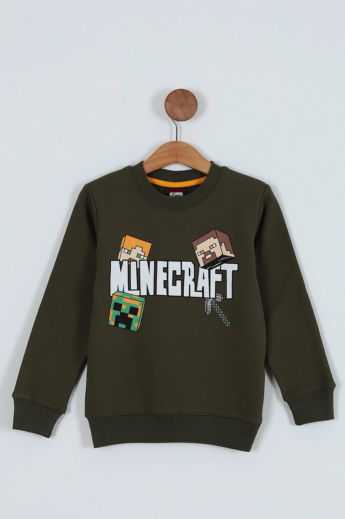 Haki (5-8 Yaş) Minecraft Baskılı Erkek Çocuk Sweat 235986