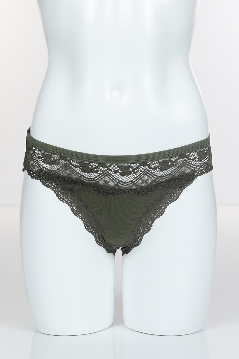 Haki 6405 Bikini Ön Üst Bant Alt ve Arka Pamuk Külot 102381