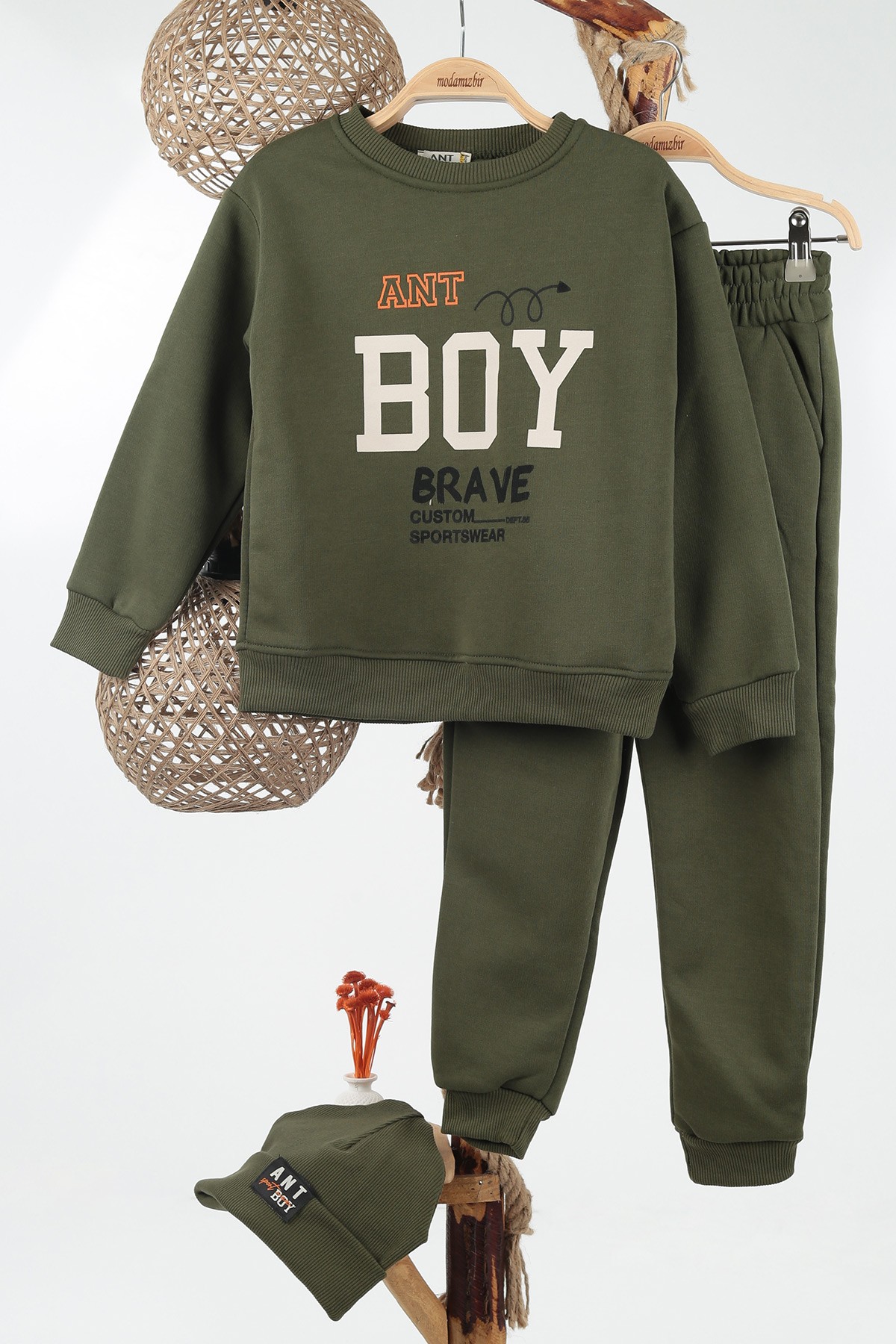 Haki (7-11 Yaş) Ant Boy Baskılı Üç İp Şardonlu Erkek Çocuk Takım 137143