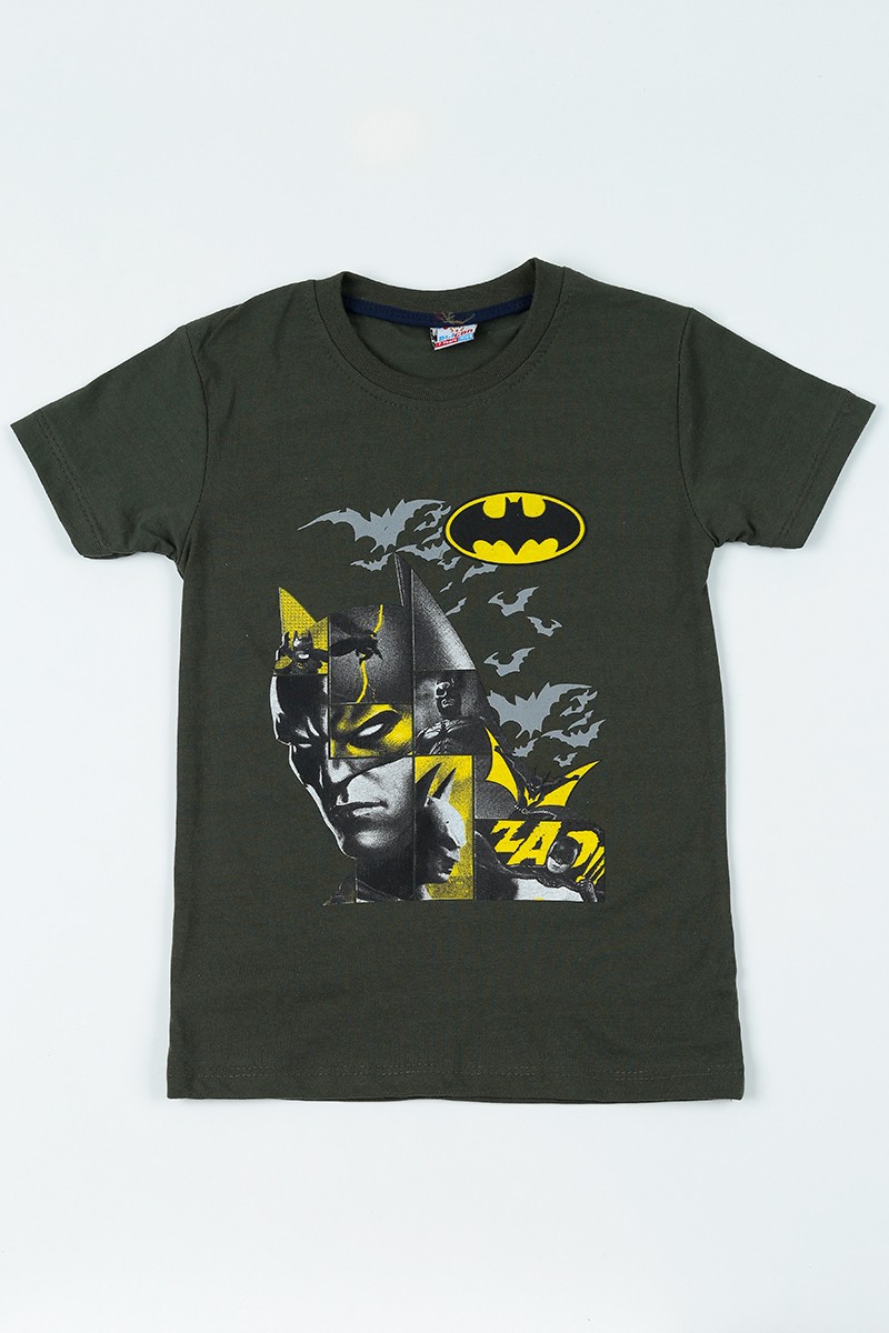 Haki (7-12 yaş) Batman Baskılı Erkek Çocuk Tişört 108327