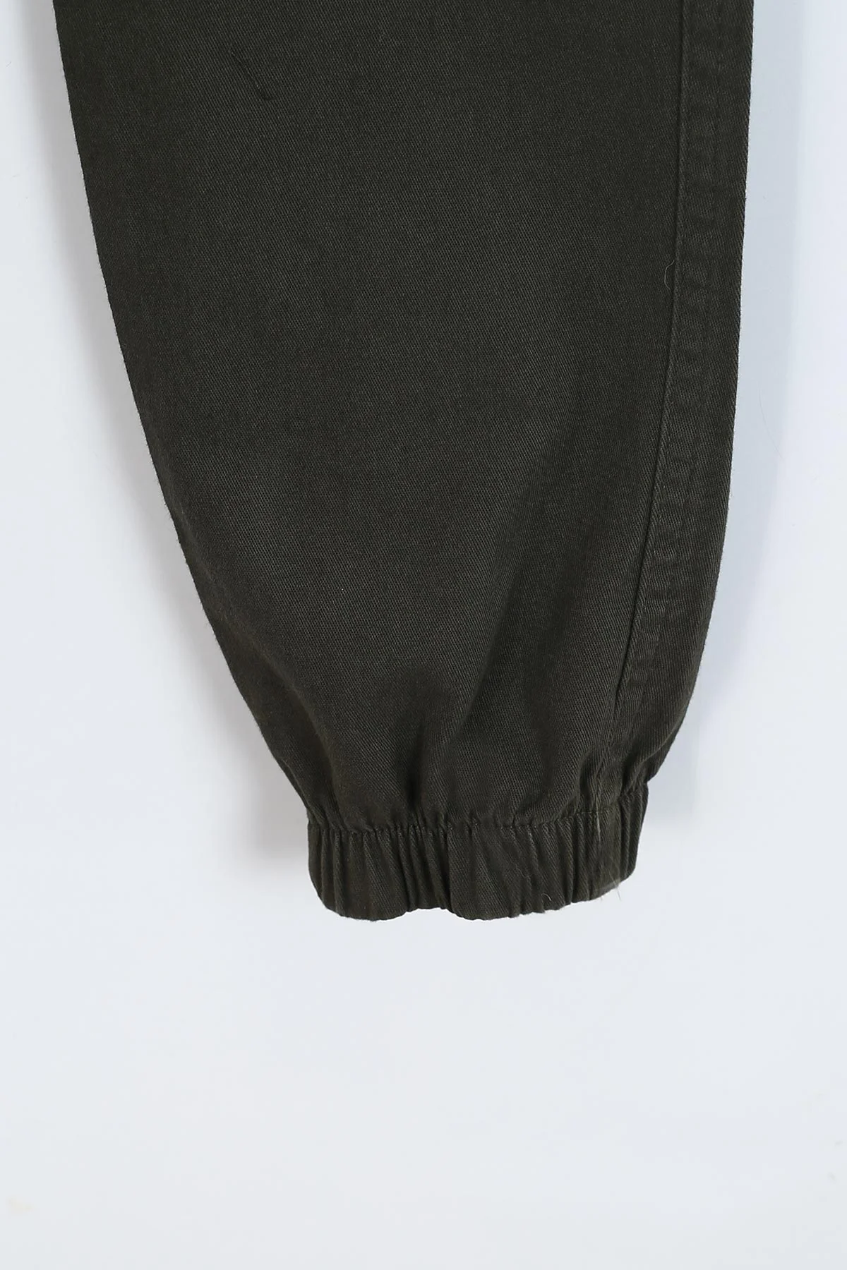 Haki (8-12 Yaş ) Kargo Cepli Paça Lastikli Erkek Çocuk Keten Pantolon 328571