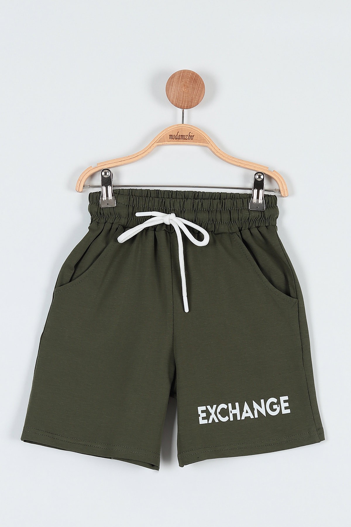 Haki (9-12 Yaş) Exchange Baskılı Erkek Çocuk Şort 185809
