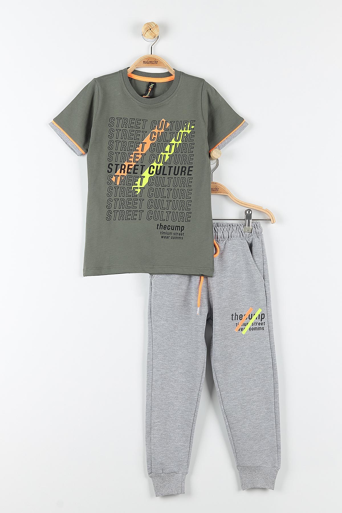 Haki (9-12 Yaş) Street Culture Baskılı Cep Detaylı Erkek Çocuk Takım 177423