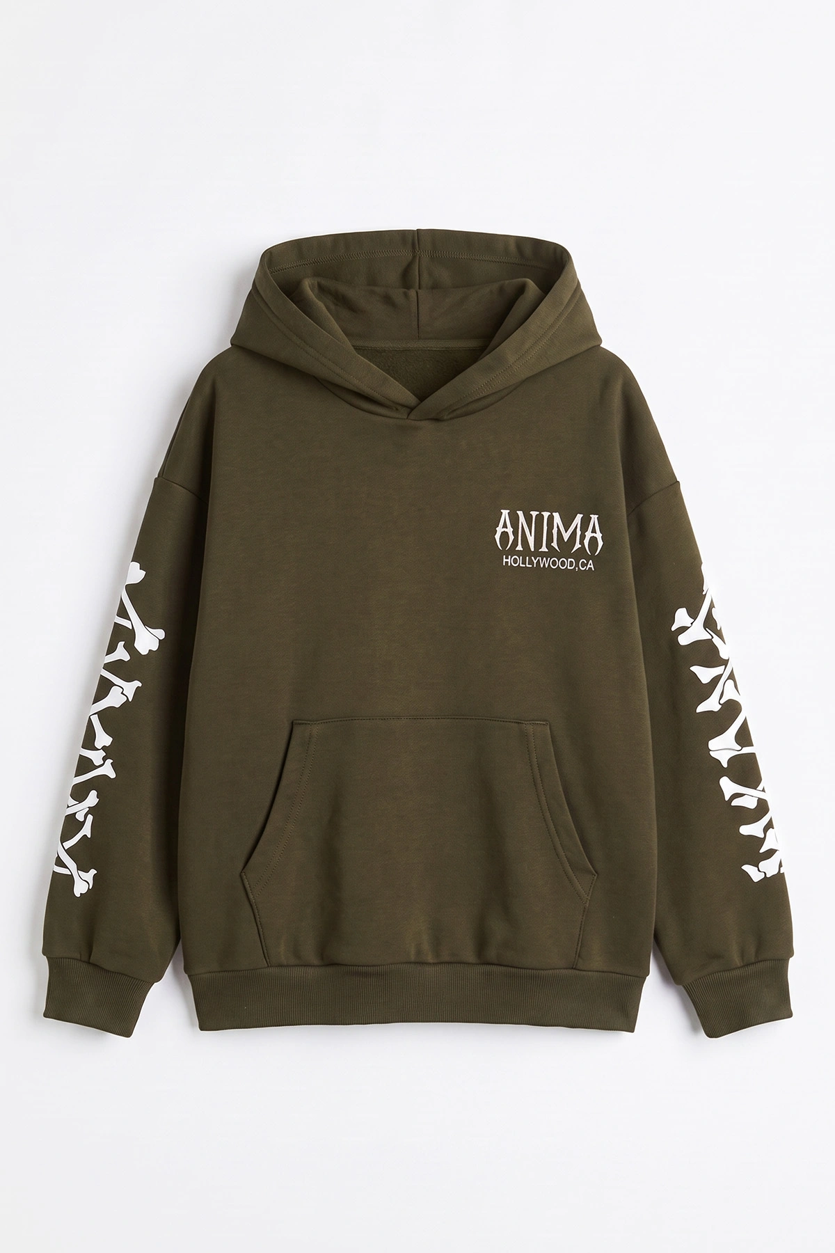 Haki (9-16 Yaş) Kapüşonlu İçi Şardonlu Erkek Çocuk Sweatshirt 500009