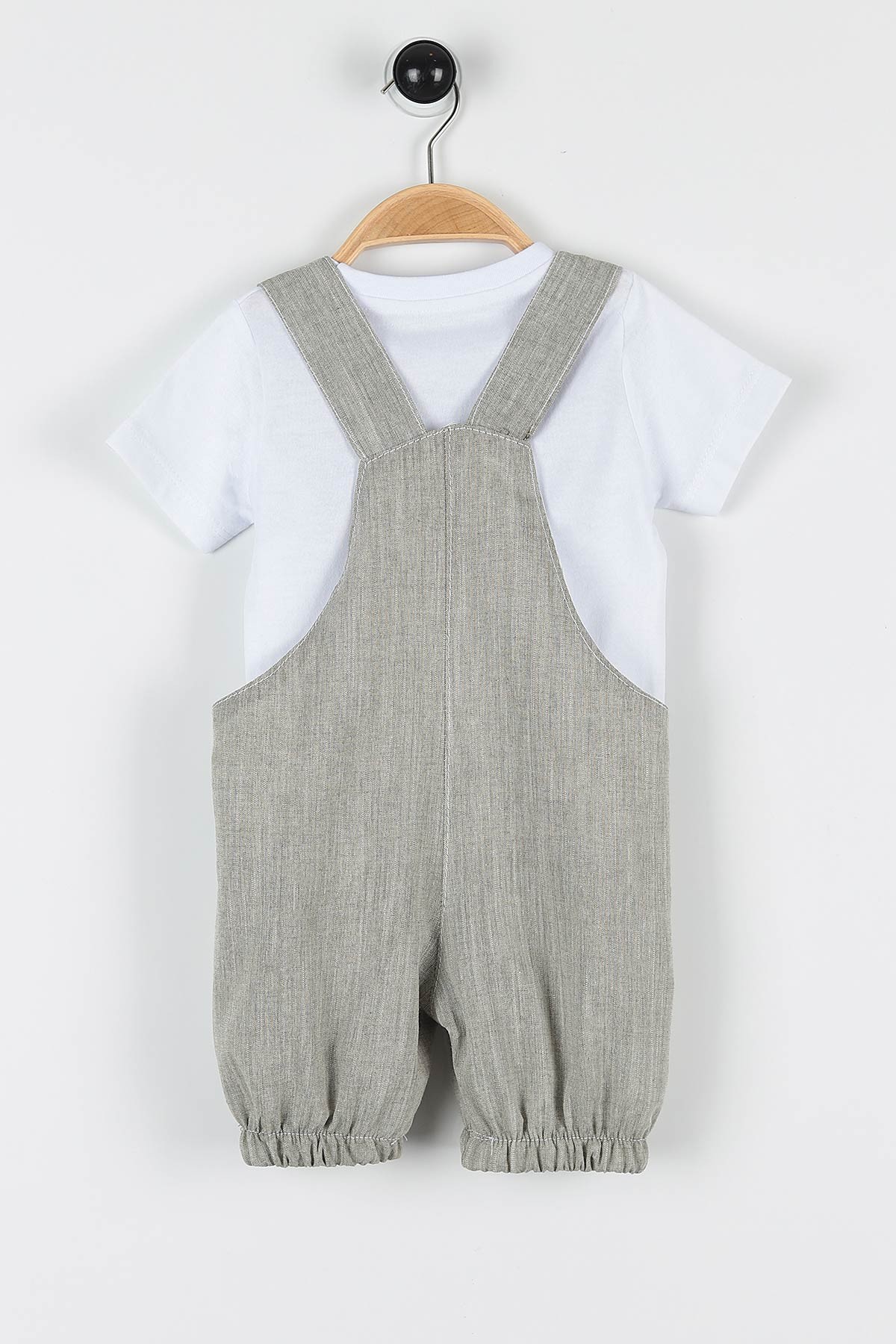Haki (9-24 Ay) Hayvan Nakışlı Düğmeli  Erkek  Bebe Takım 169453