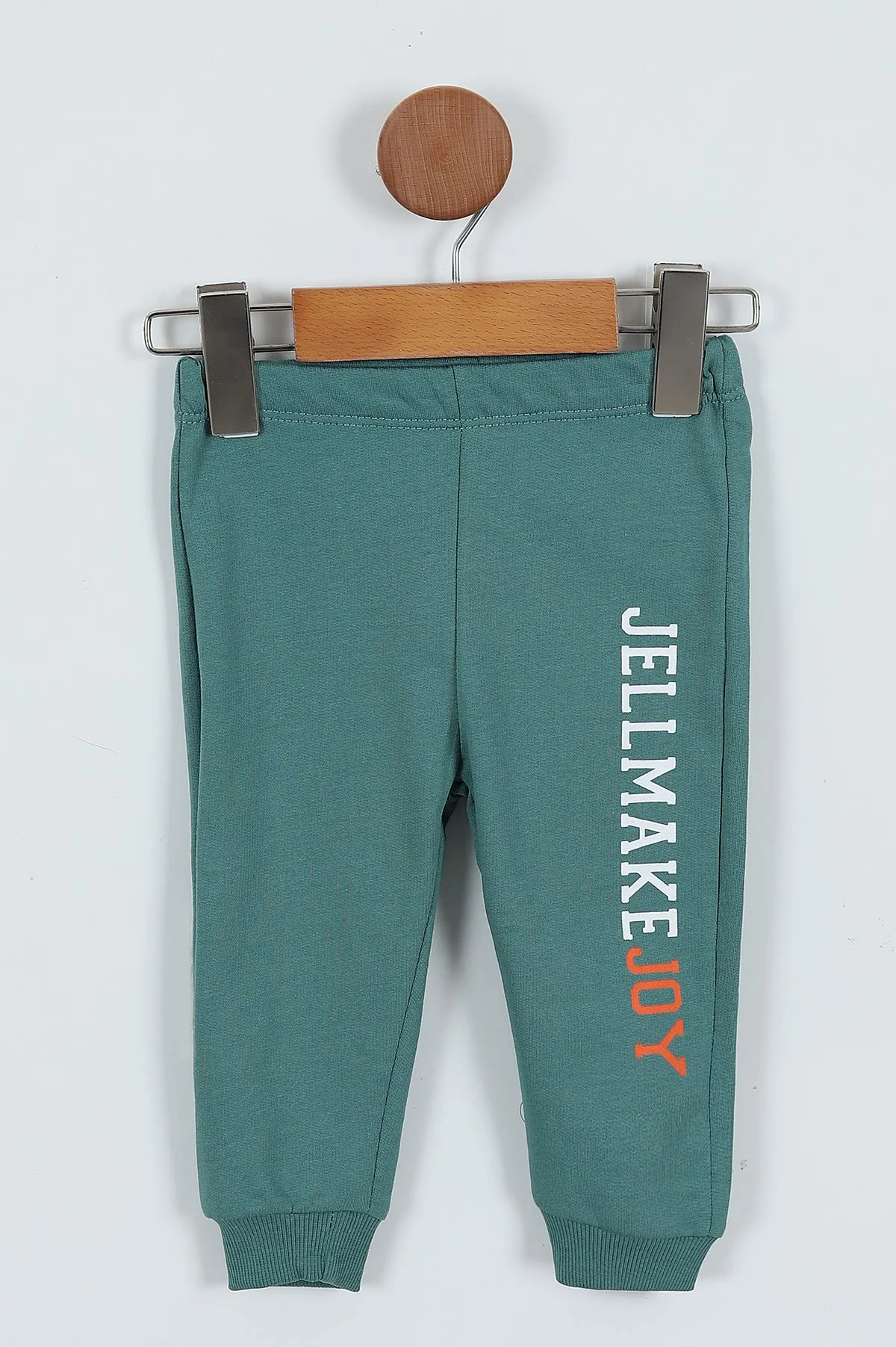 Haki (9-24 Ay)Kolsuz Kapüşonlu Sweatshirtlü Erkek Bebek Takım 345274