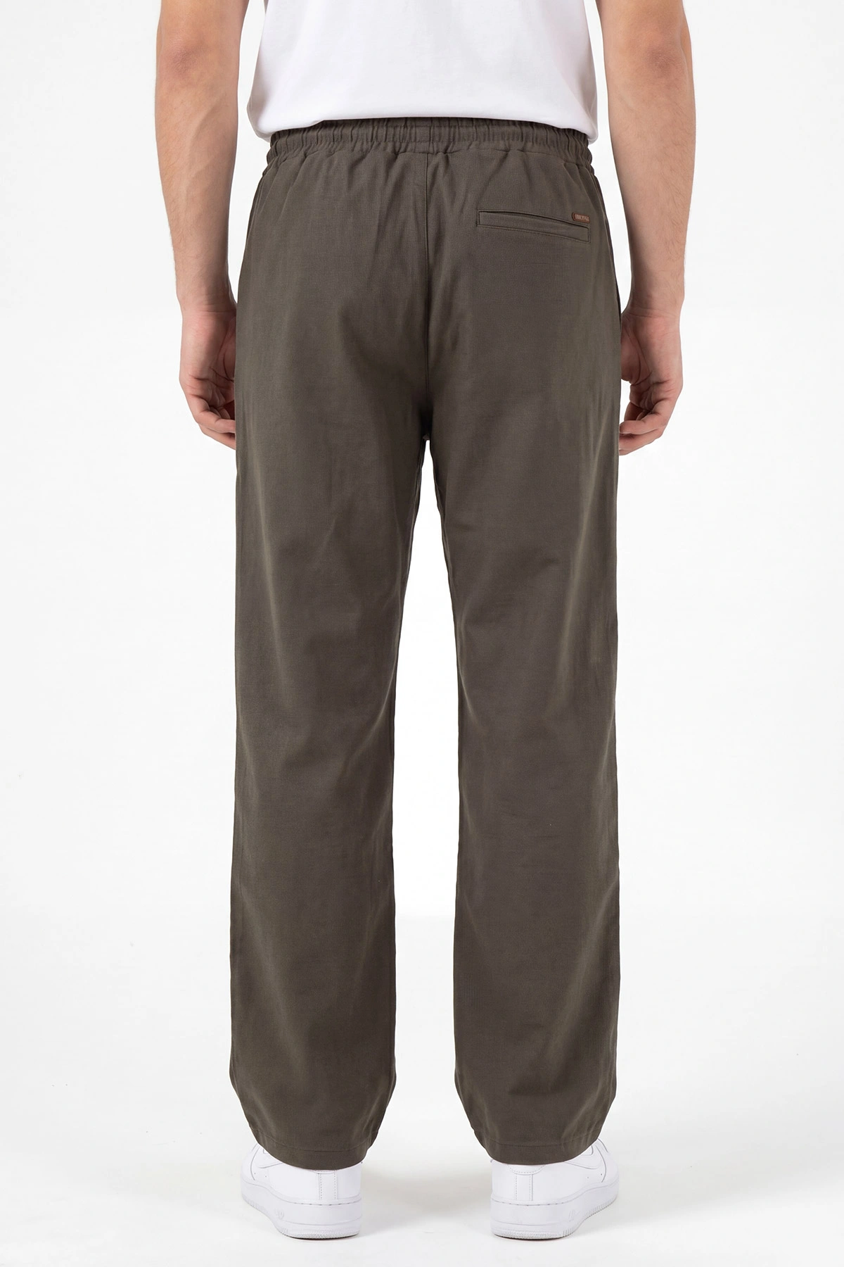 Haki Baggy Belden Bağlamalı Erkek Pantolon 457268