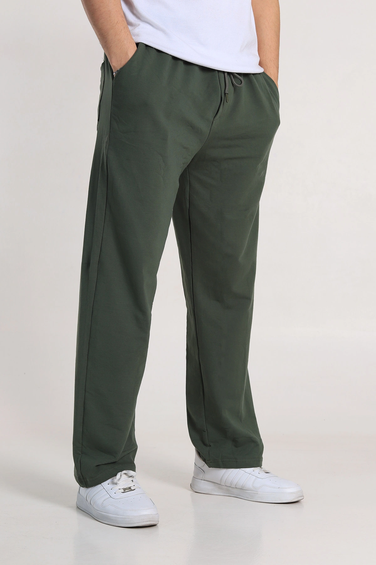 Haki Baggy İki İp Belden Bağlamalı Erkek Eşofman Altı 338284