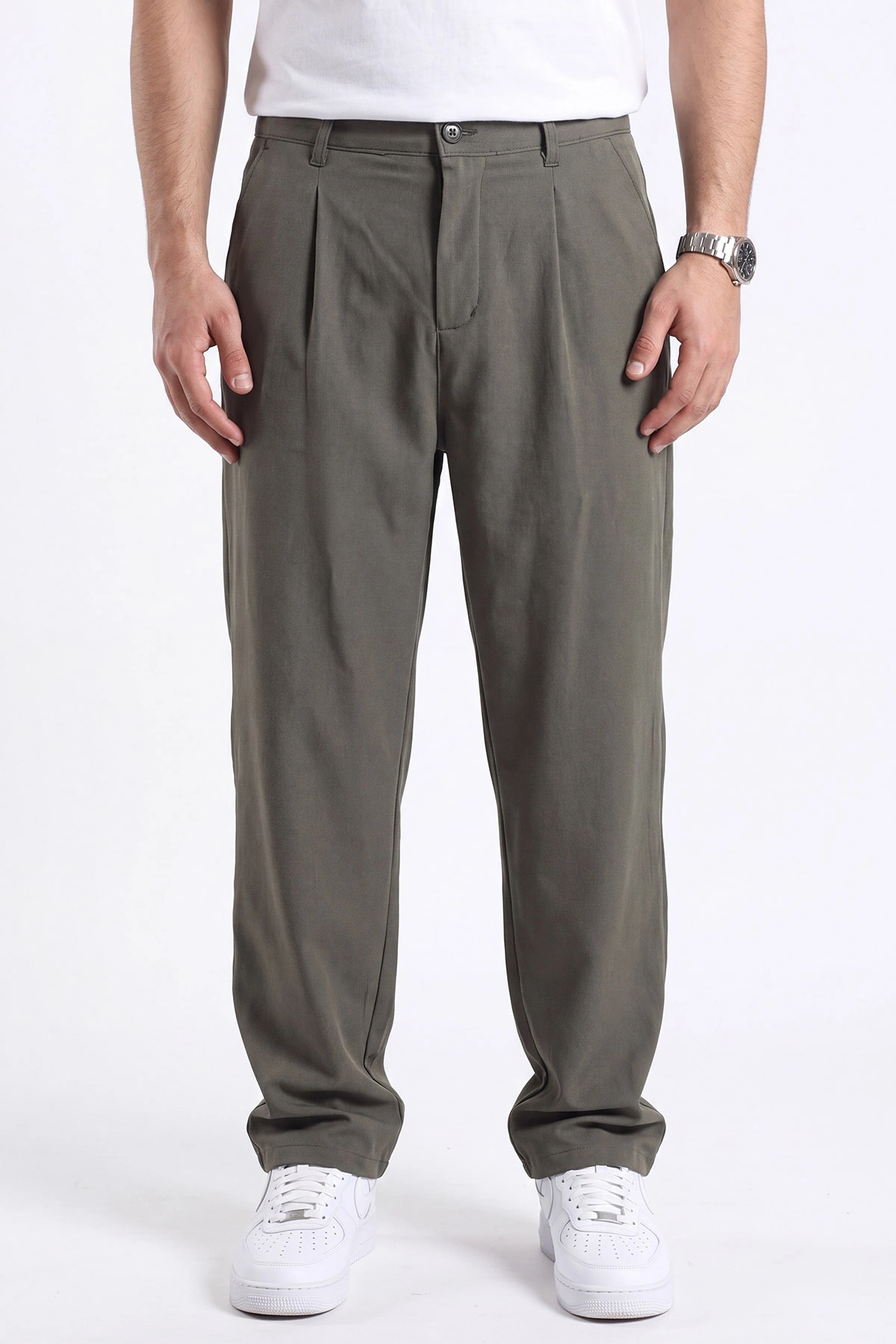 Haki Beli Lastikli Baggy Erkek Pantolon 472211