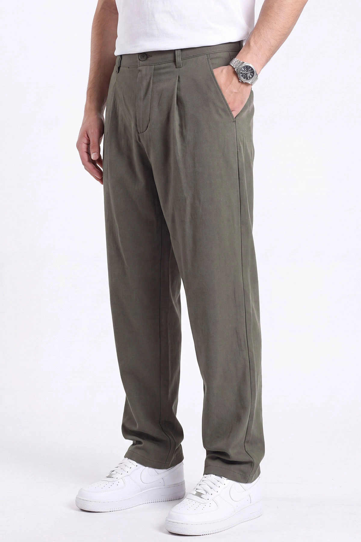 Haki Beli Lastikli Baggy Erkek Pantolon 472211